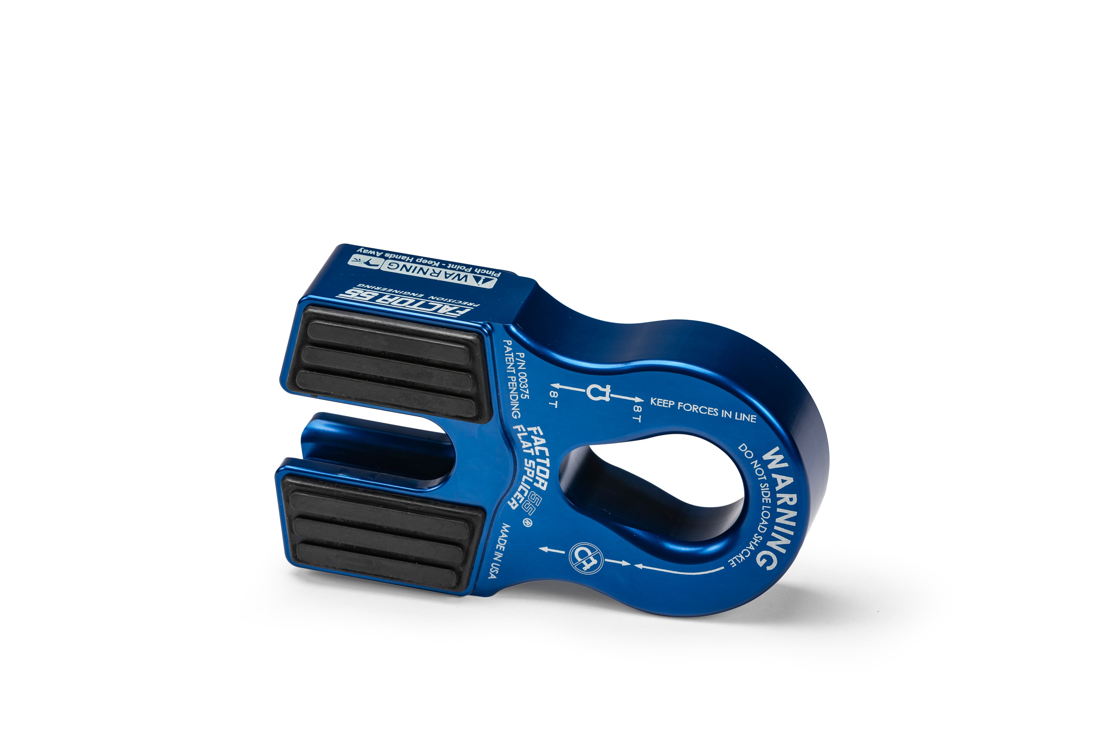 Factor 55 FLAT SPLICER 3/8-1/2" SYNTHETIC ROPE SPLICE-ON SHACKLE MOUNT -- BLUE 00375-02
