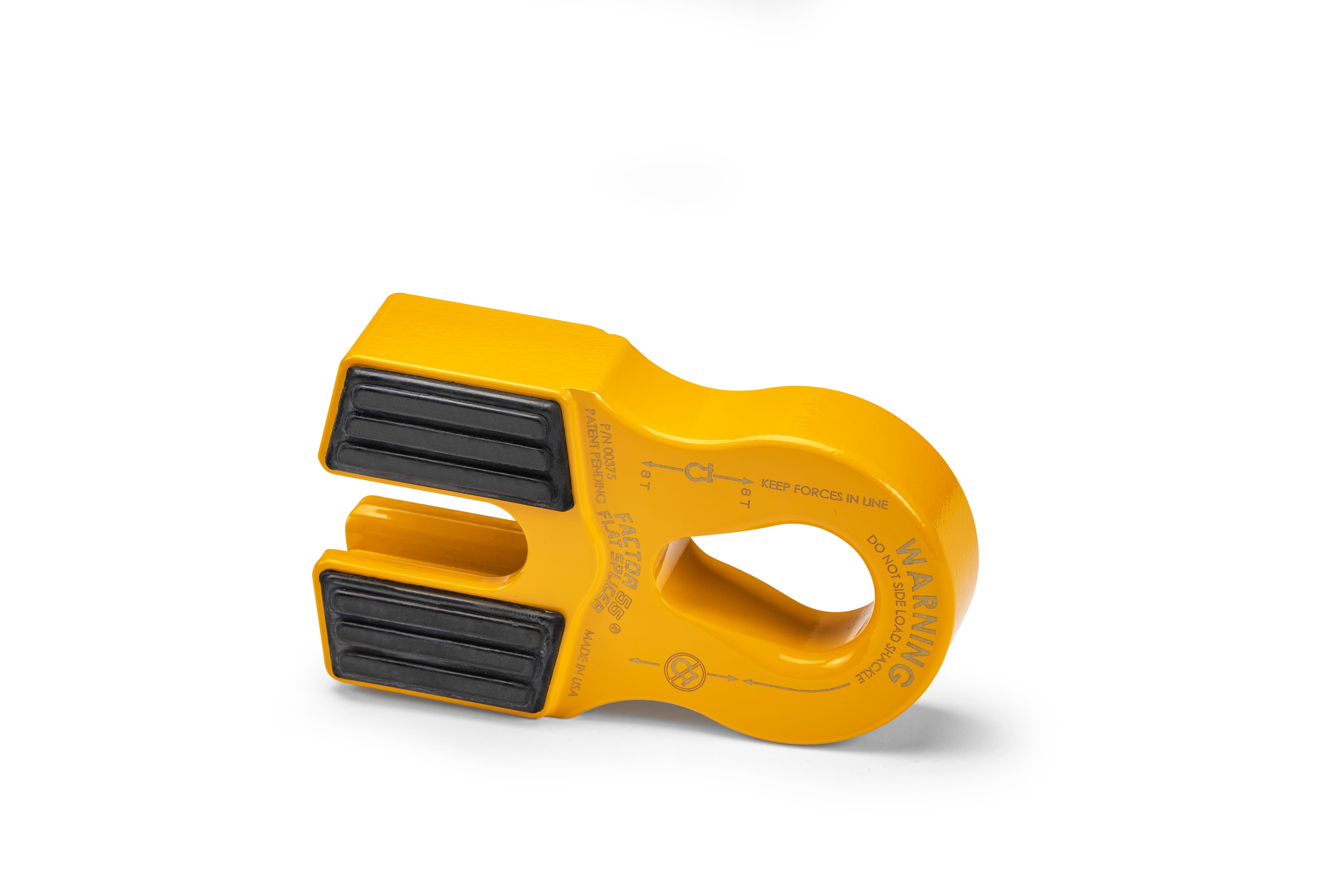 Factor 55 FLAT SPLICER 3/8-1/2" SYNTHETIC ROPE SPLICE-ON SHACKLE MOUNT -- YELLOW 00375-03
