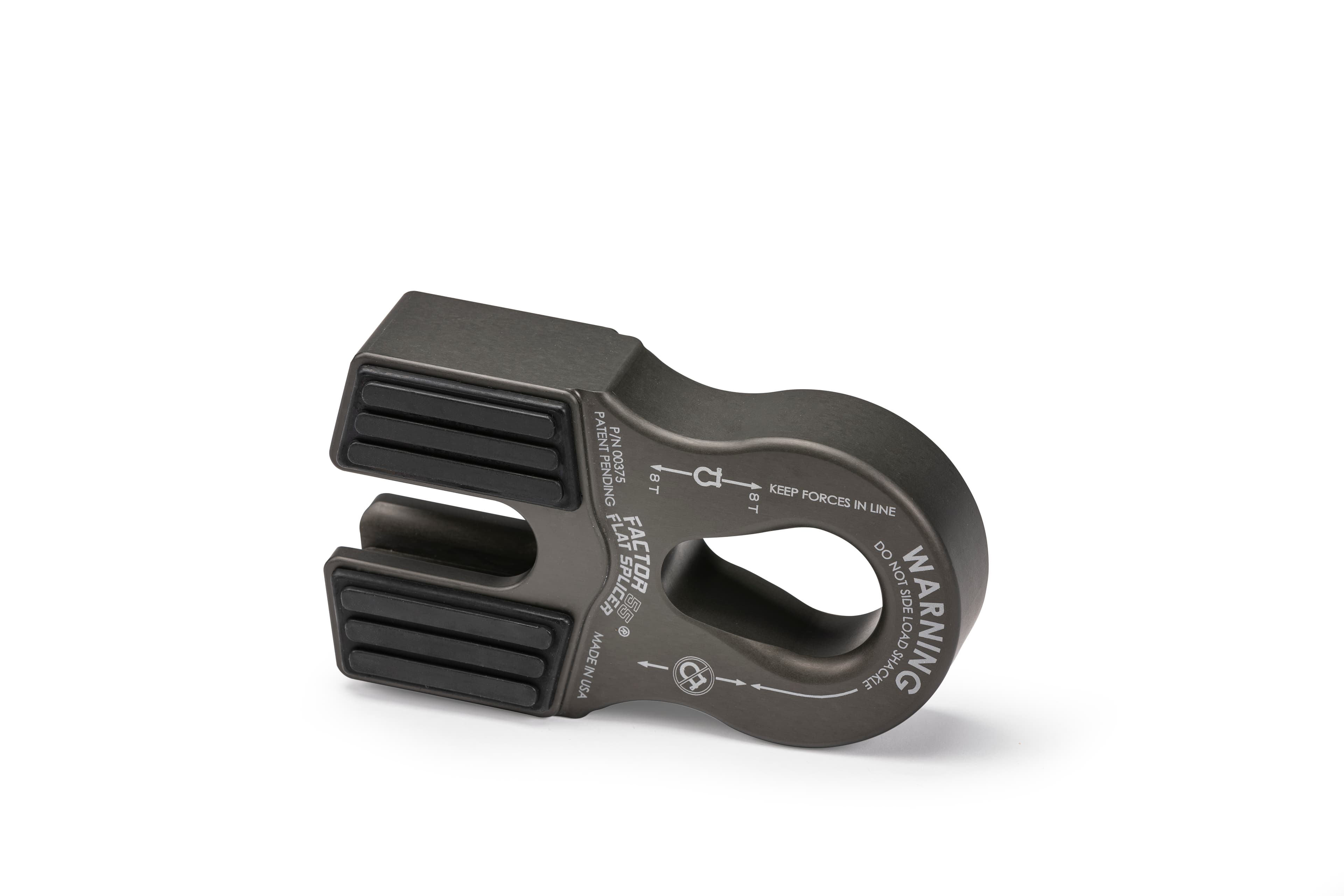 Factor 55 FLAT SPLICER 3/8-1/2" SYNTHETIC ROPE SPLICE-ON SHACKLE MOUNT -- GRAY 00375-06