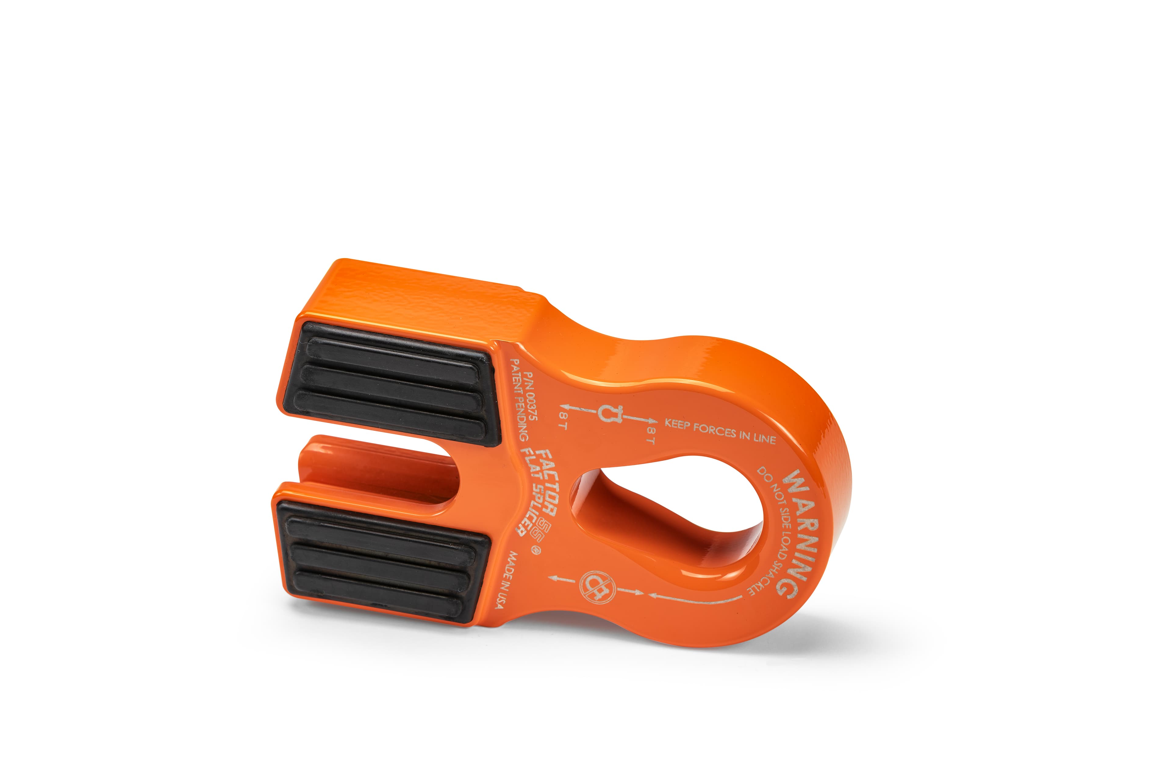 Factor 55 FLAT SPLICER 3/8-1/2" SYNTHETIC ROPE SPLICE-ON SHACKLE MOUNT -- ORANGE 00375-07