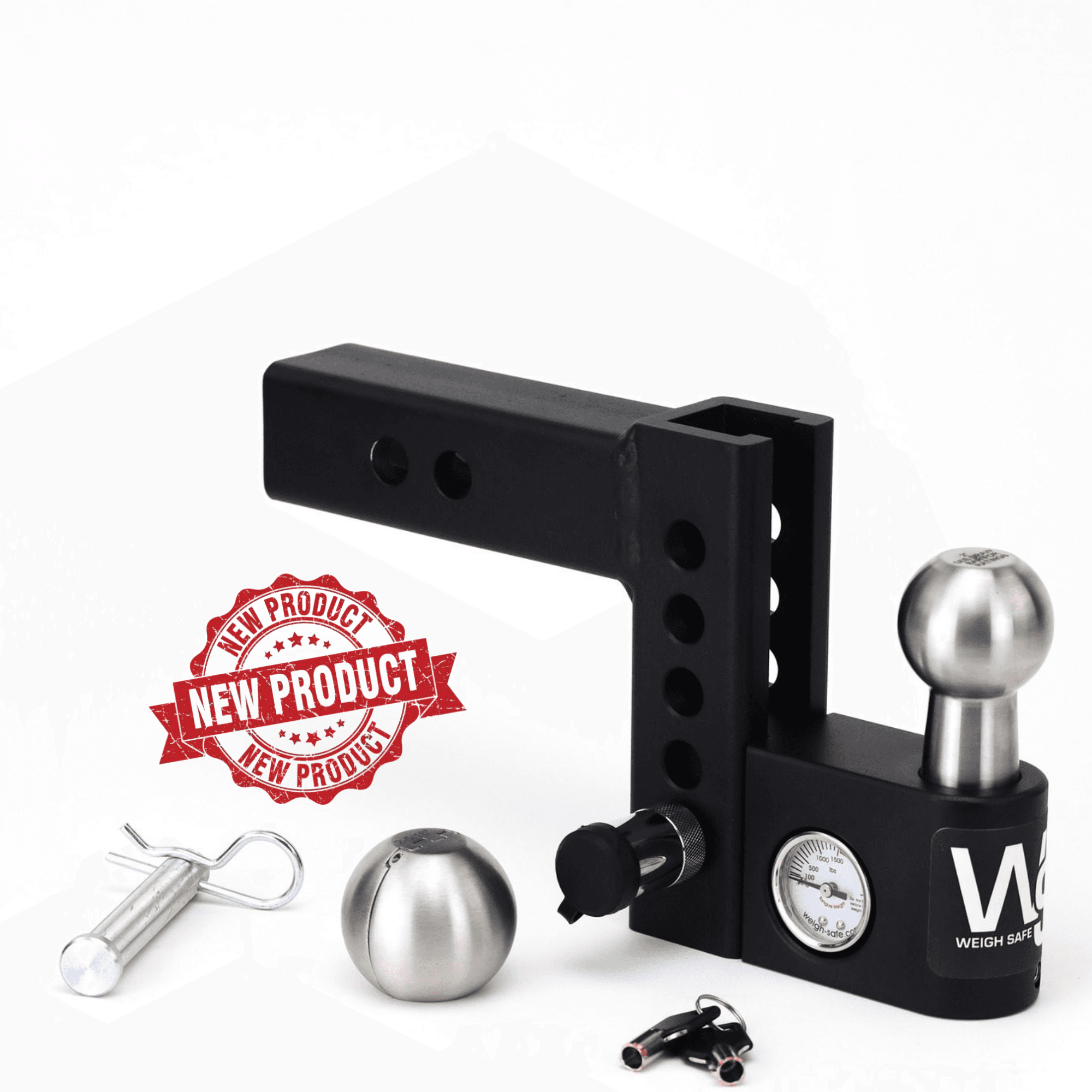 Weigh Safe Aero Hitch Adjustable Ball Mount - 4" Drop Hitch, 2" Shank AWS4-2