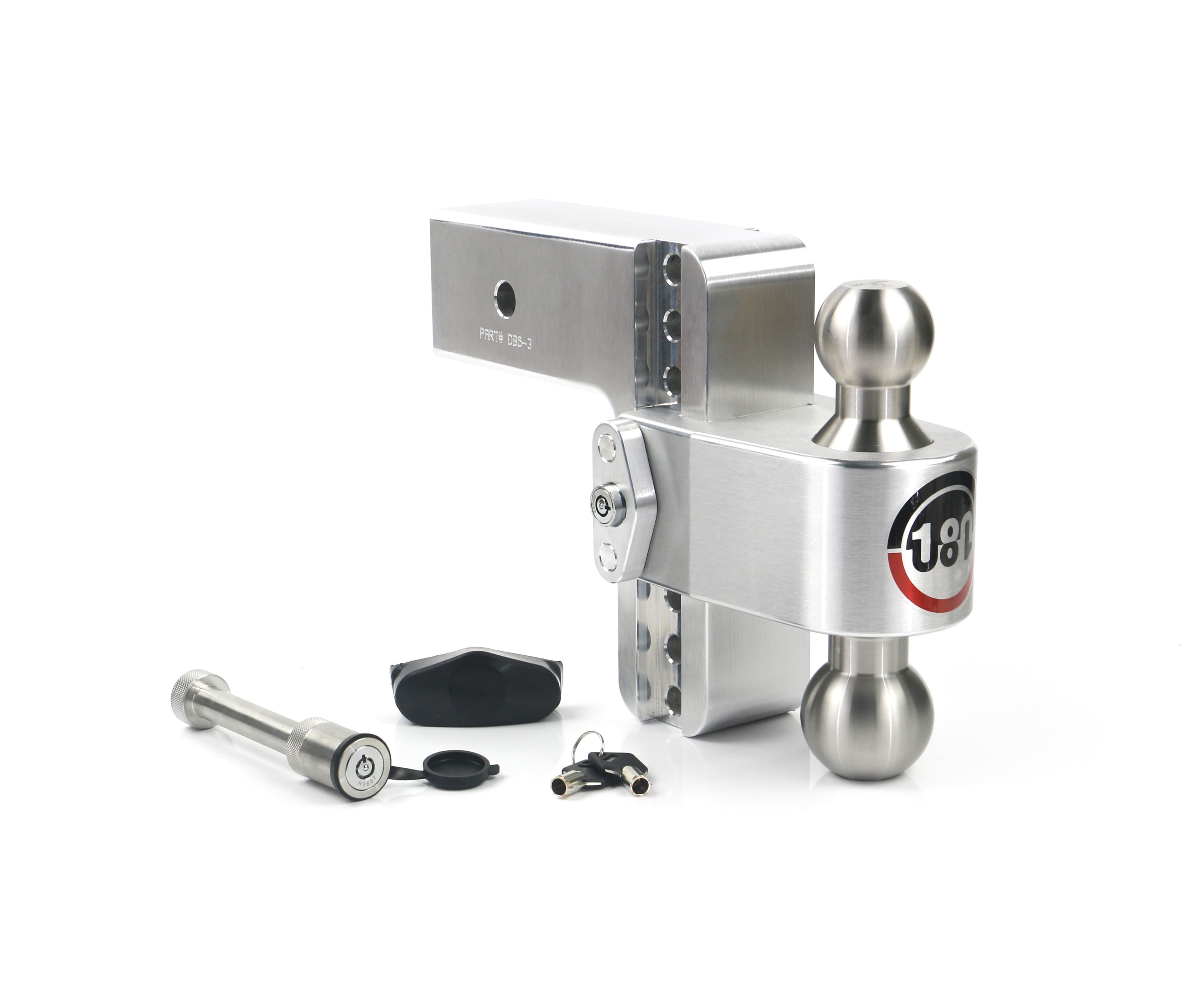 Weigh Safe 180 Hitch - Drop Hitch w/SS Combo Ball -  6" Drop for 3" Shank w/Hitch Pin LTB6-3-KA