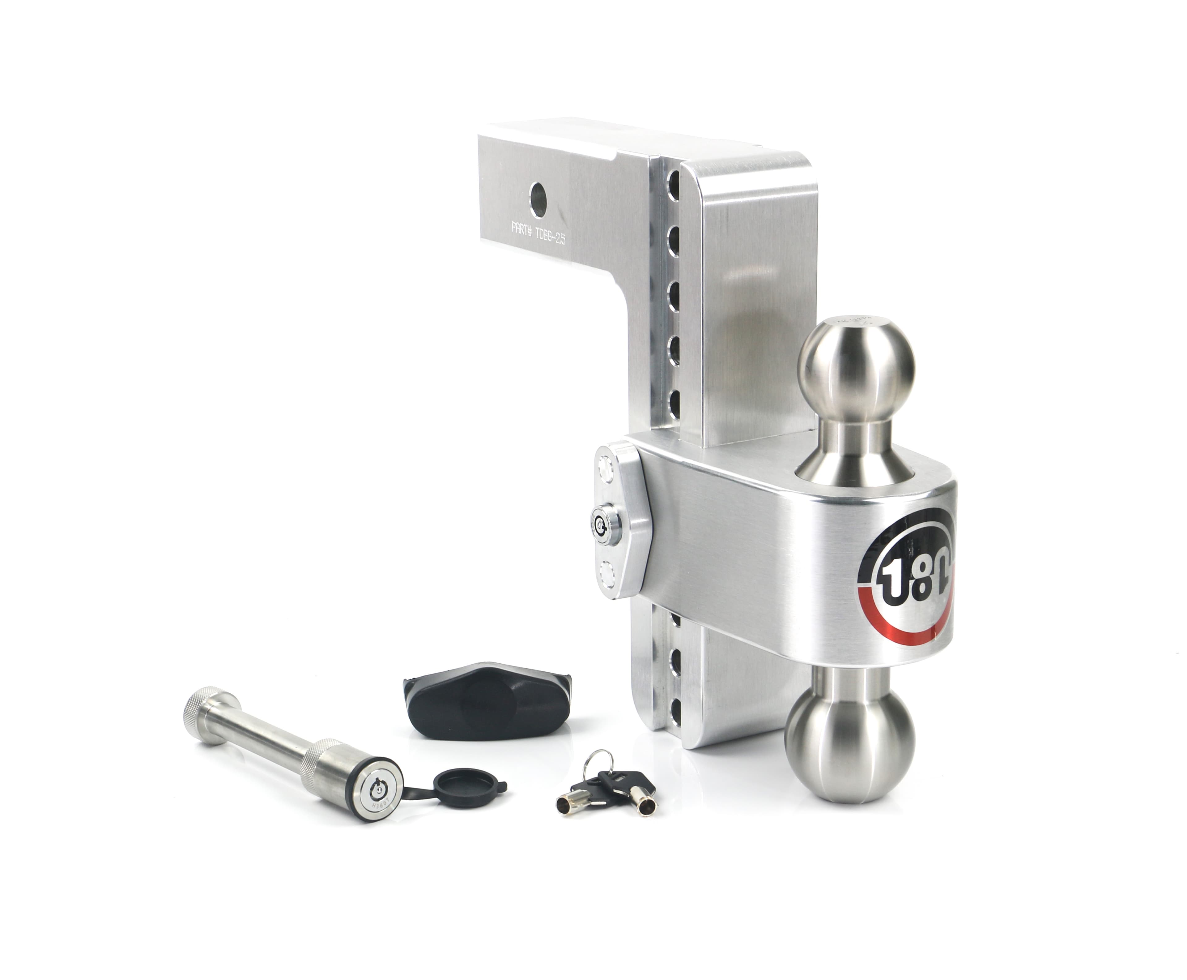 Weigh Safe 180 Hitch - Drop Hitch w/SS Combo Ball -  8" Drop for 2.5" Shank w/Hitch Pin LTB8-2.5-KA