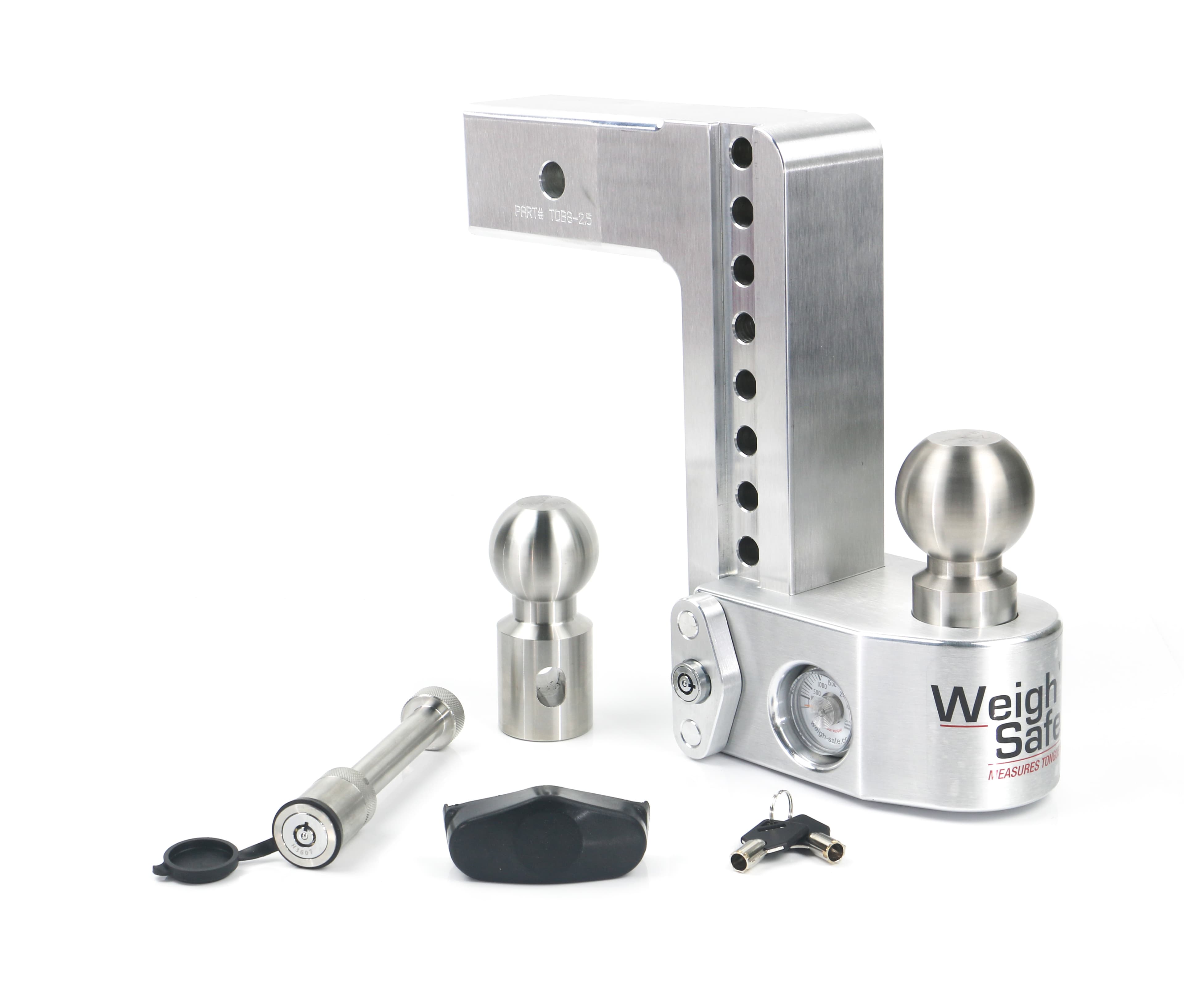 Weigh Safe Weigh Safe Adjustable Drop Hitch - 8" Drop for 2.5" Shank w/Hitch Lock Pin WS8-2.5-KA