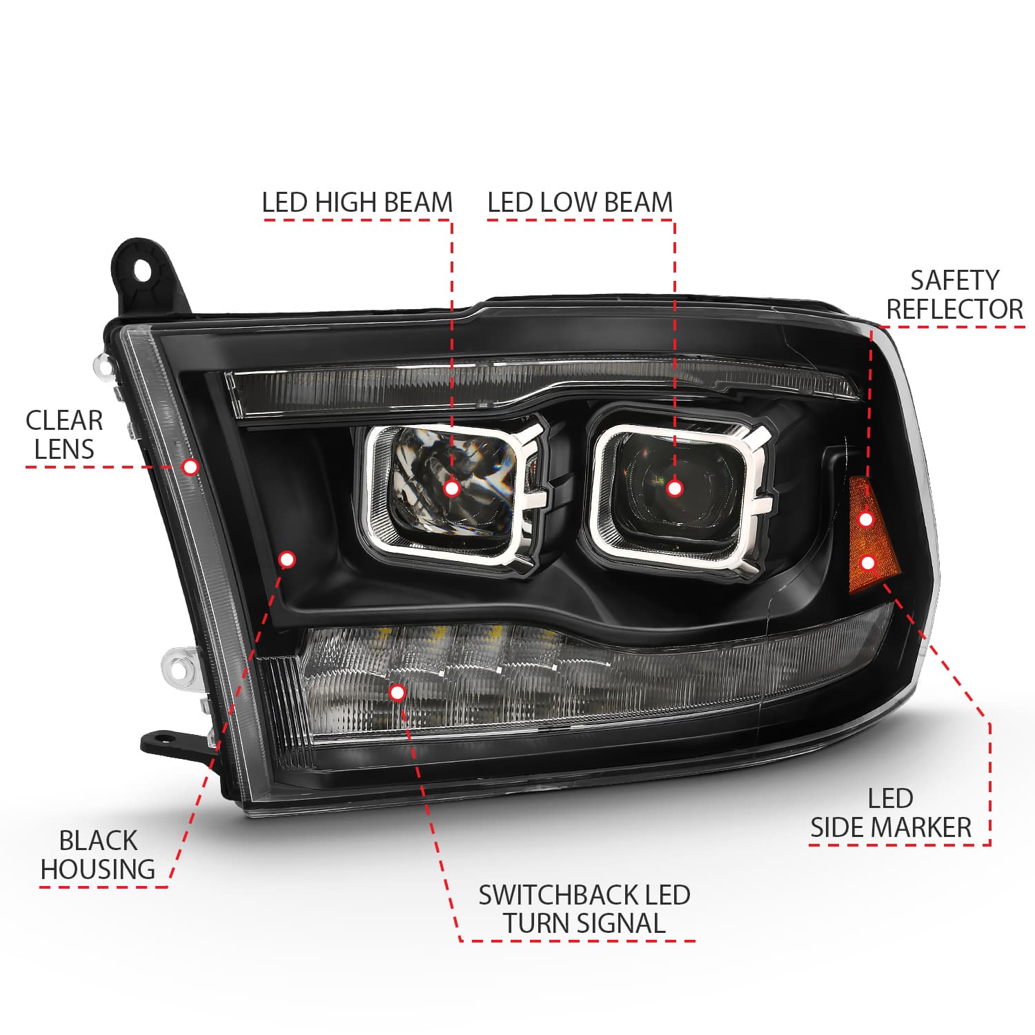ANZO USA headlight for Ram 2500 (2011–2018)