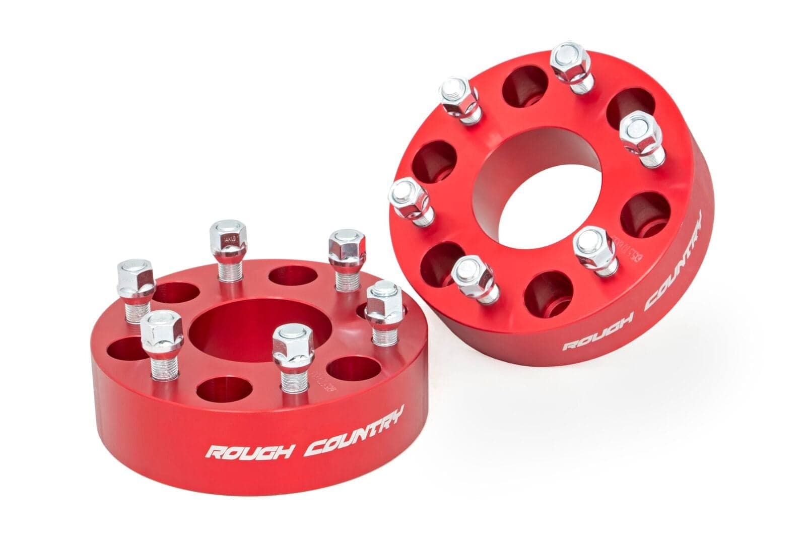 2-Inch Wheel Spacers, 6 x 5.5" Bolt Pattern — Red (Pair)