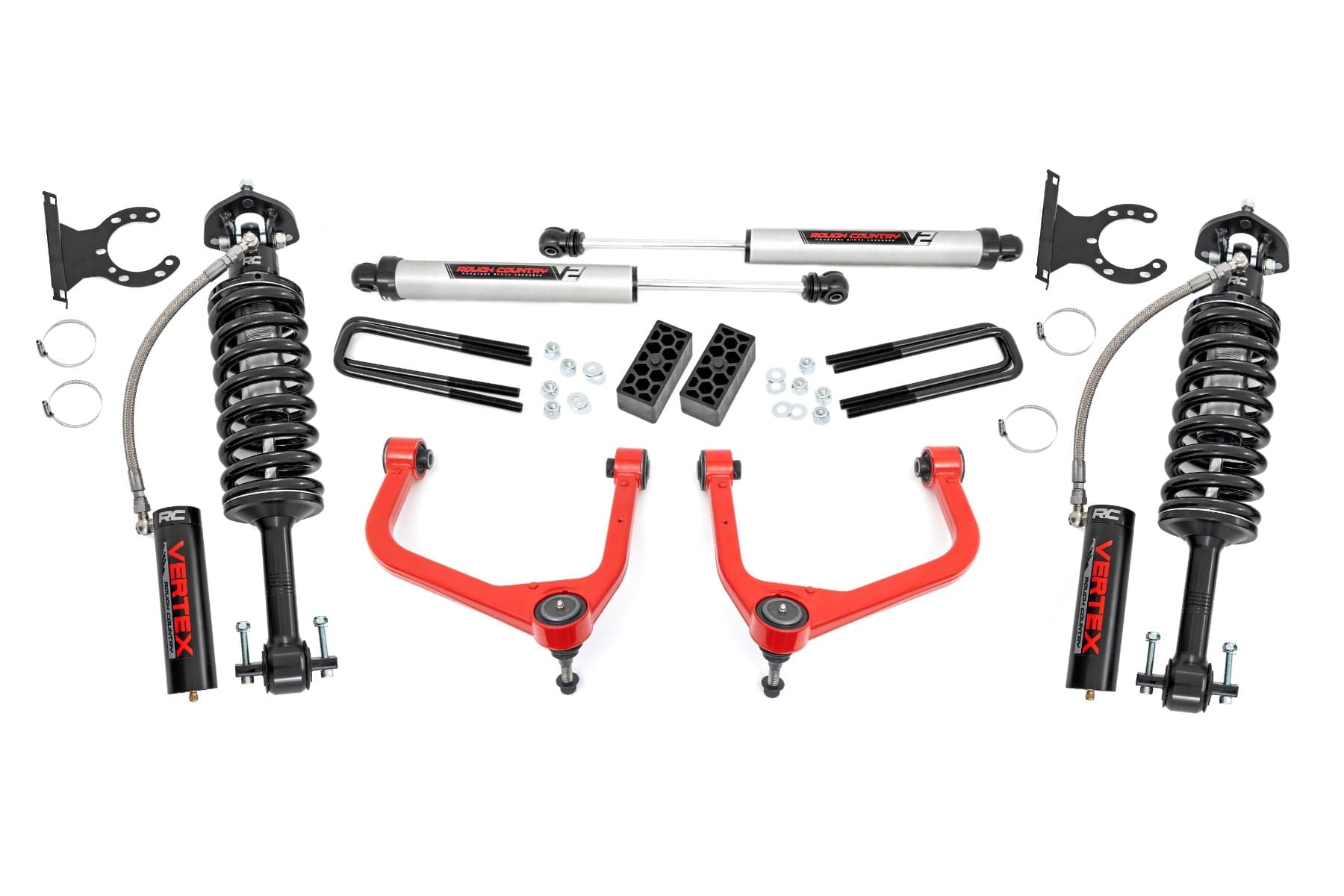 3.5-Inch Lift Kit with Vertex Struts for GMC Sierra 1500 (2019–2024) — Red