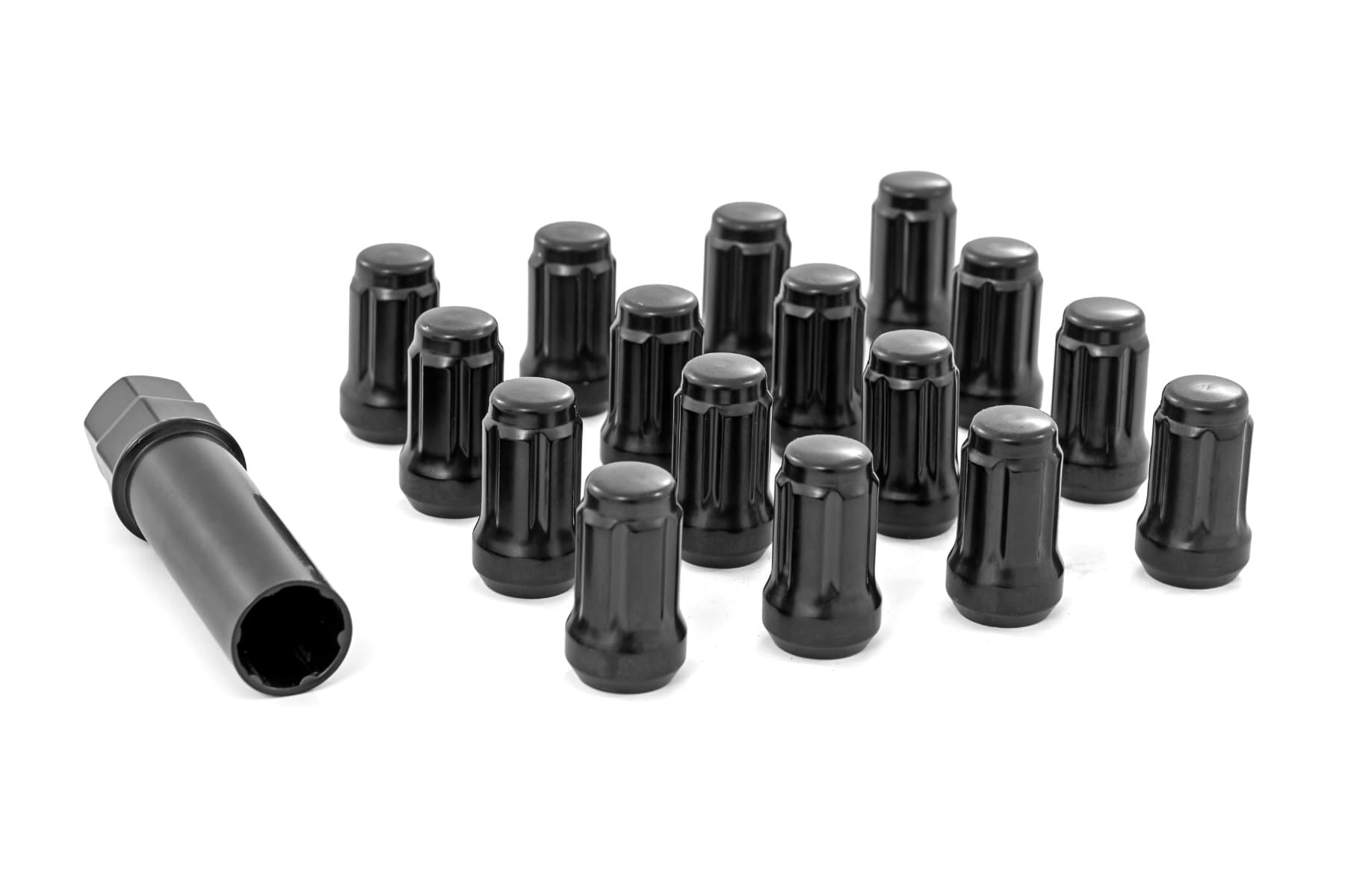 M10x1.25 Bulge Acorn Lug Nut Set, Black