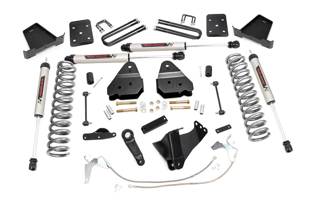 4.5-Inch Lift Kit with V2 Shocks for Ford Super Duty 4WD (2008-2010)
