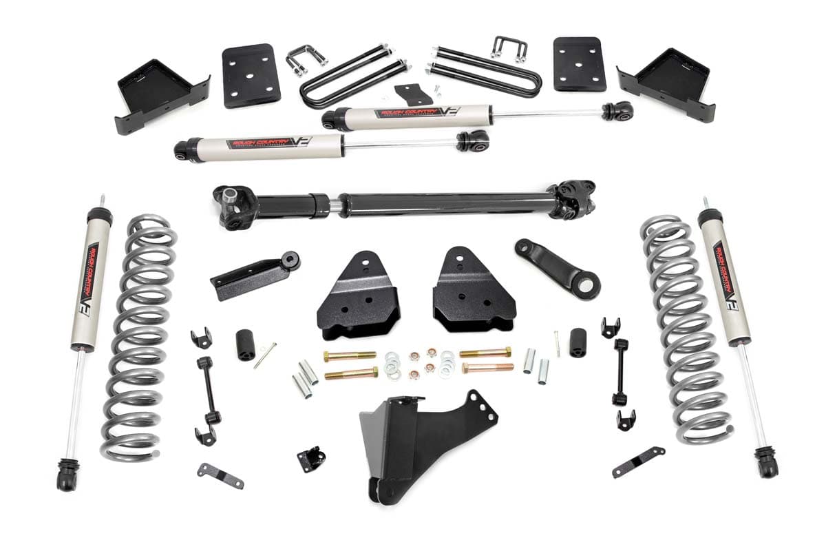 6-Inch Lift Kit with V2 Shocks for Ford Super Duty 4WD (2017-2022) with Front CV Drive Shaft