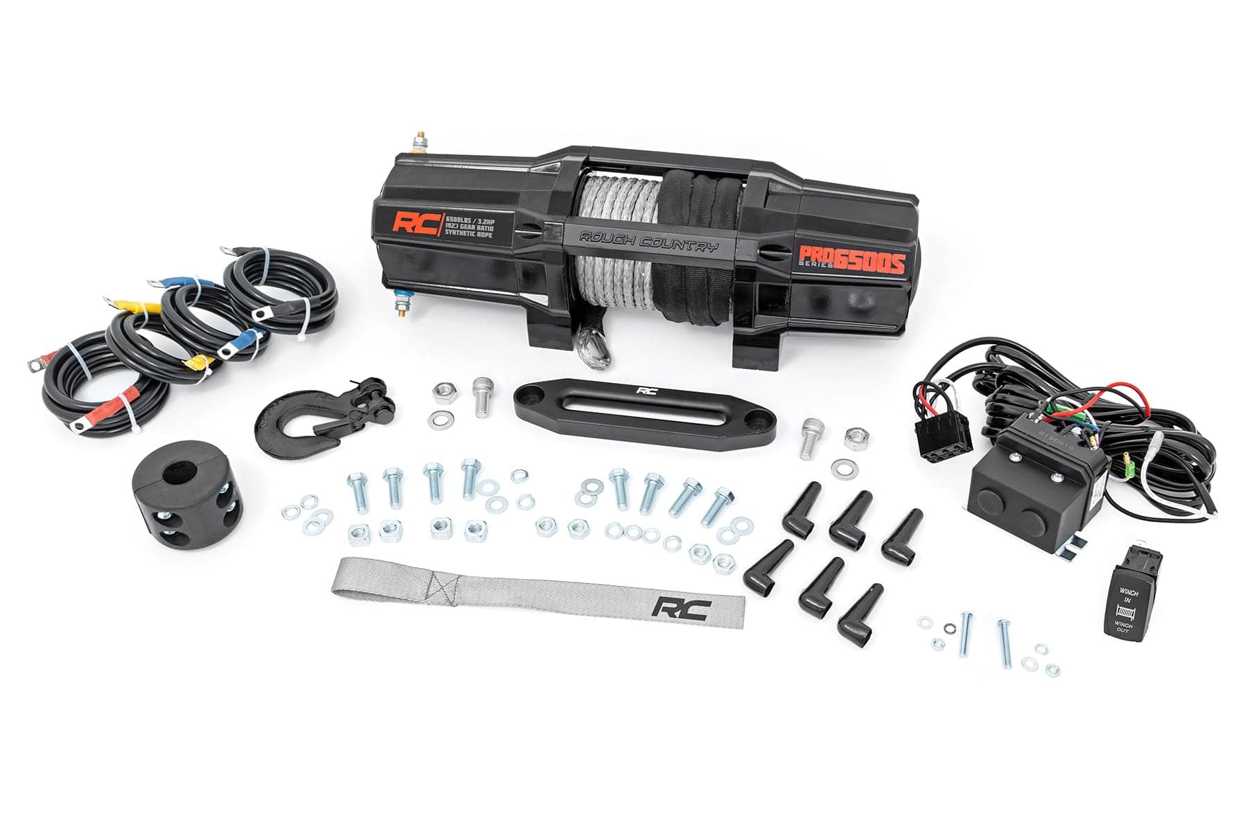 6500 lb Winch with Synthetic Rope and Wireless Remote