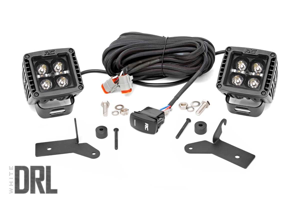 Rough Country pod & cube light for Jeep Wrangler (2018–2026)