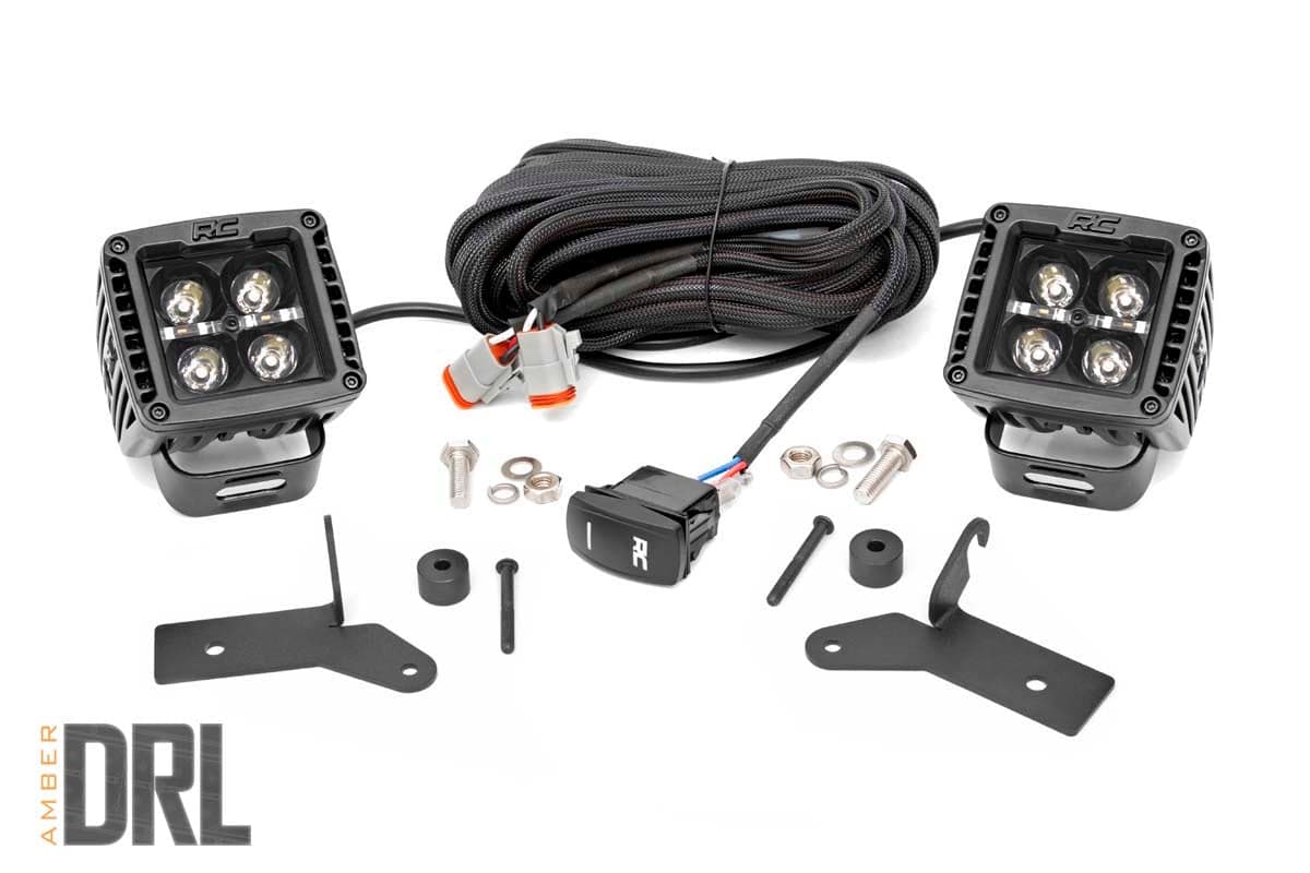 Rough Country pod & cube light for Jeep Wrangler (2018–2026)