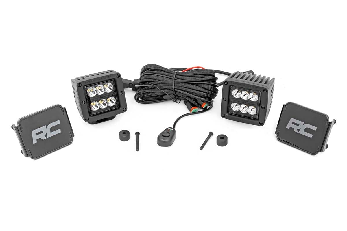 Rough Country pod & cube light for Jeep Wrangler (2018–2026)