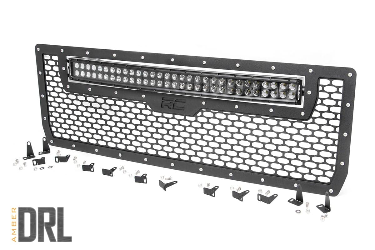 Amber DRL LED Mesh Grille for GMC Sierra 1500 (2014–2015)