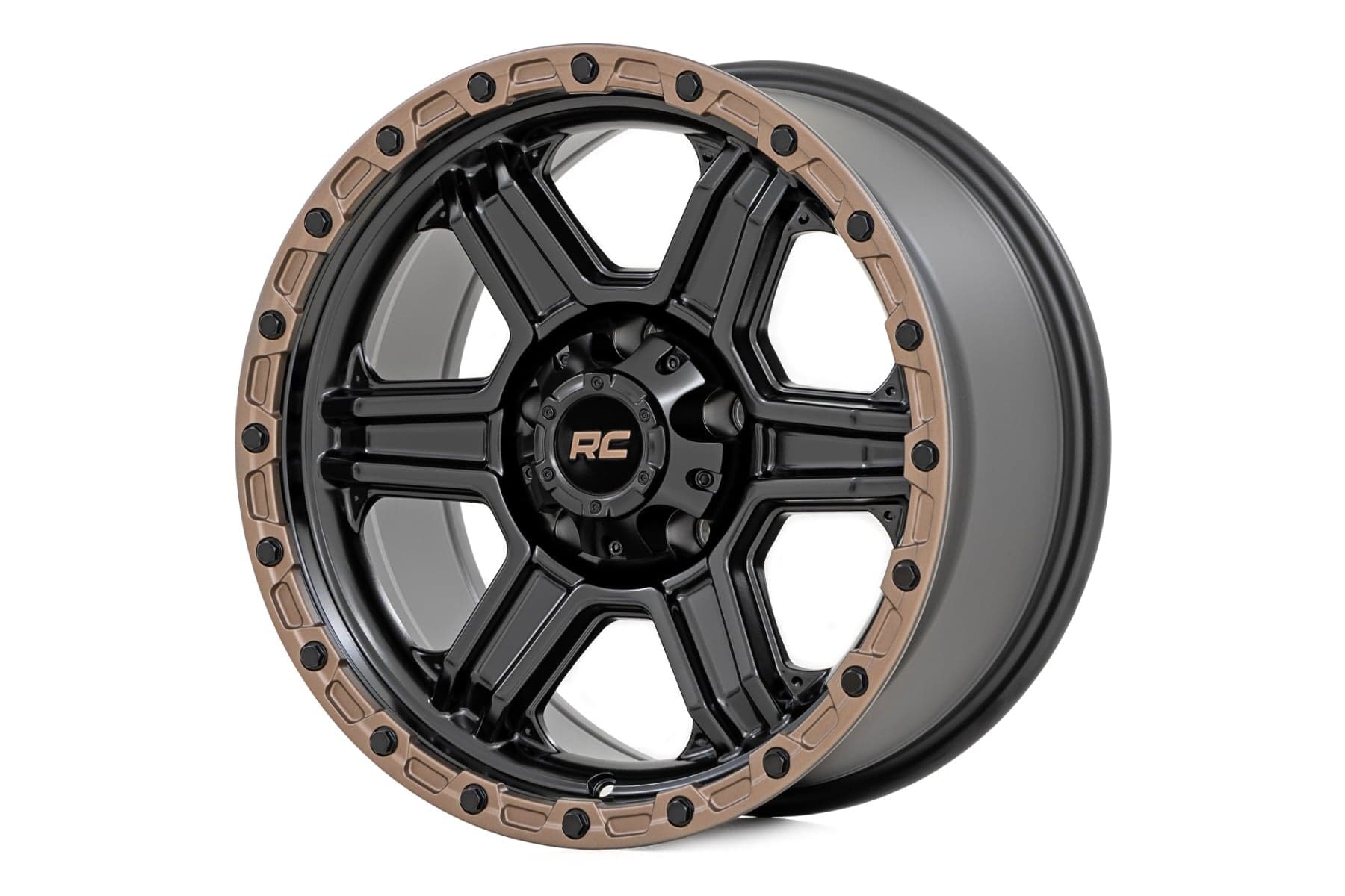 6-Spoke 79 Series Wheel, Semi Gloss Black with Bronze Ring