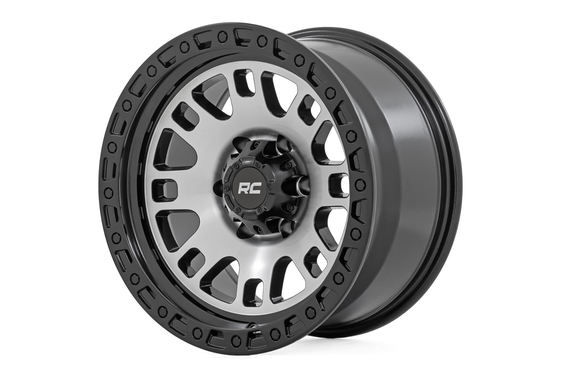 82 Series Wheel — Machined Face, Semi-Gloss Black Lip