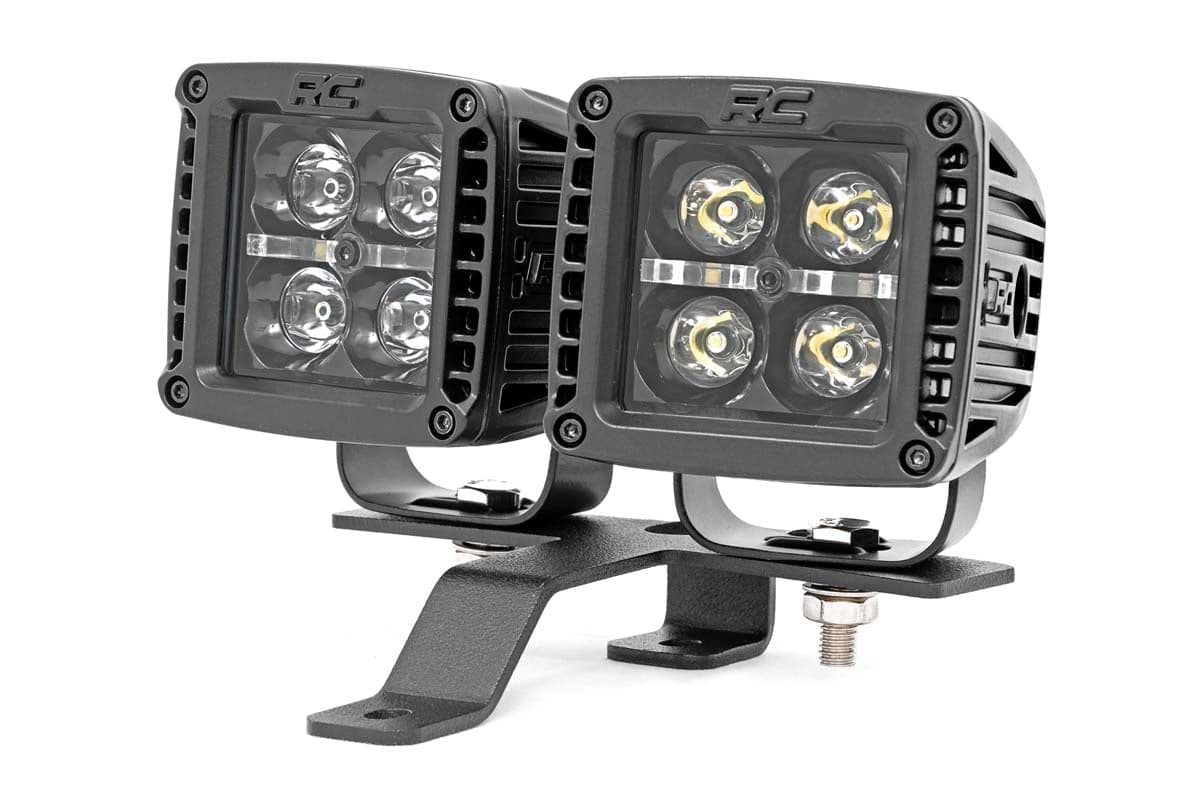 Rough Country pod & cube light for Jeep Wrangler (2018–2026)
