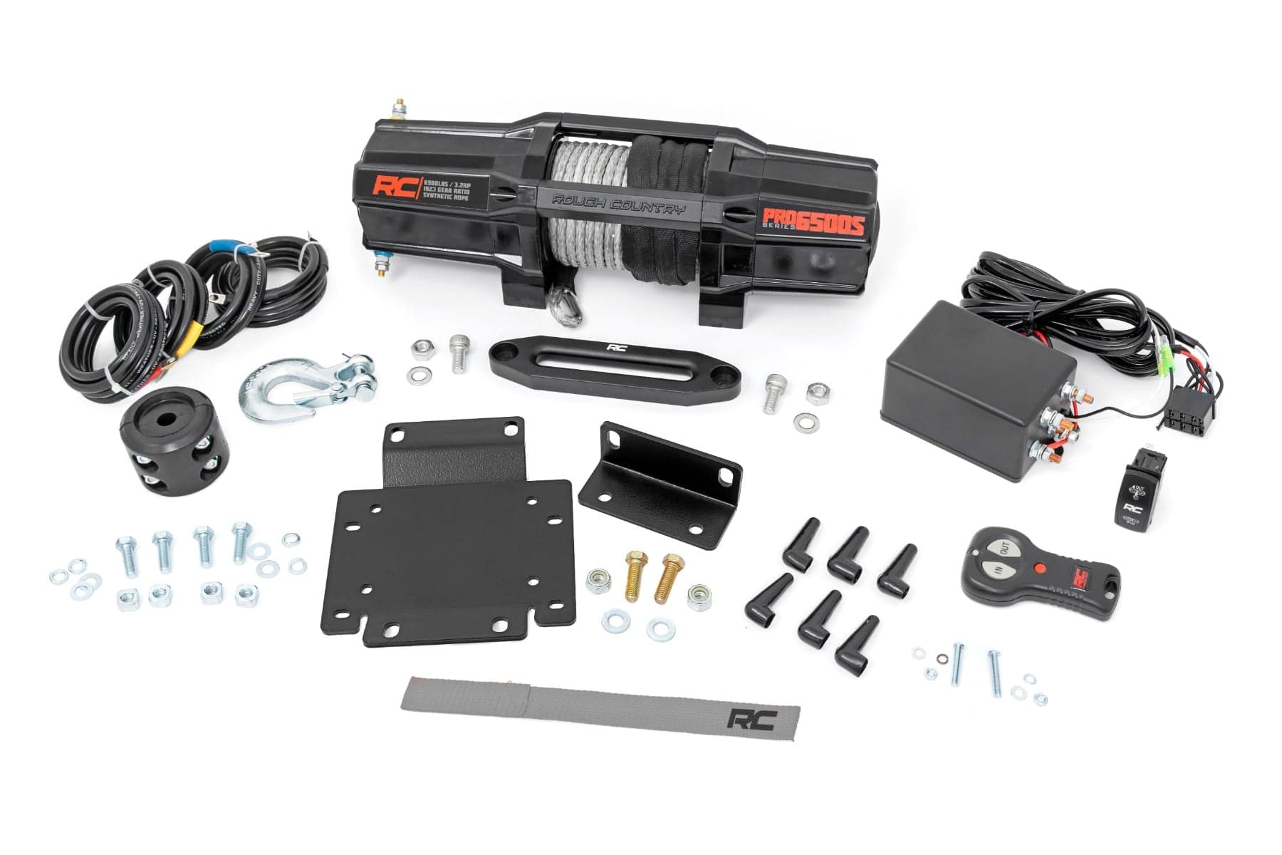 Honda Pioneer 1000 Winch Mount with 6500 lb Synthetic Rope Winch