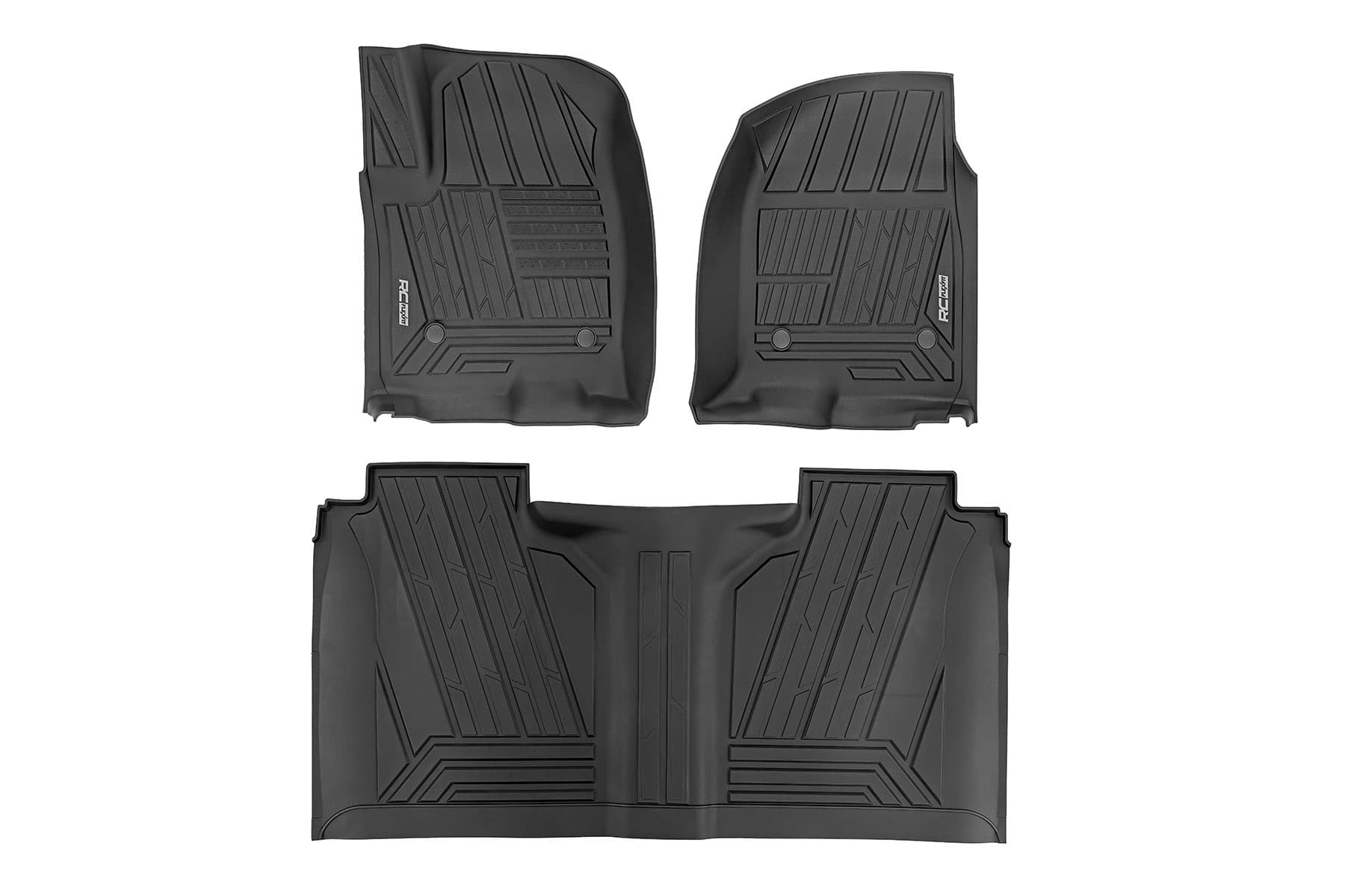 Flex-Fit Floor Mat Set for Crew Cab Trucks with Bucket Seats