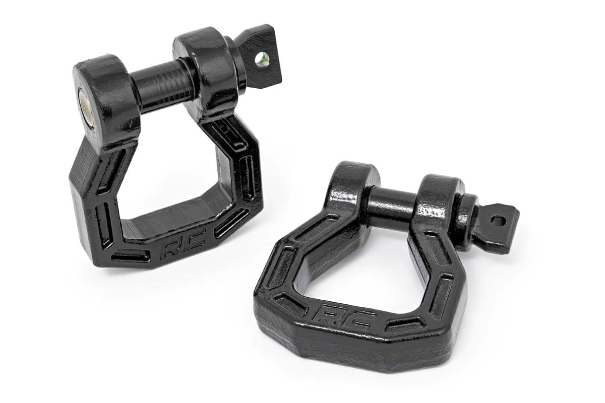 Forged D-Ring Shackles with Black Pin (Pair)