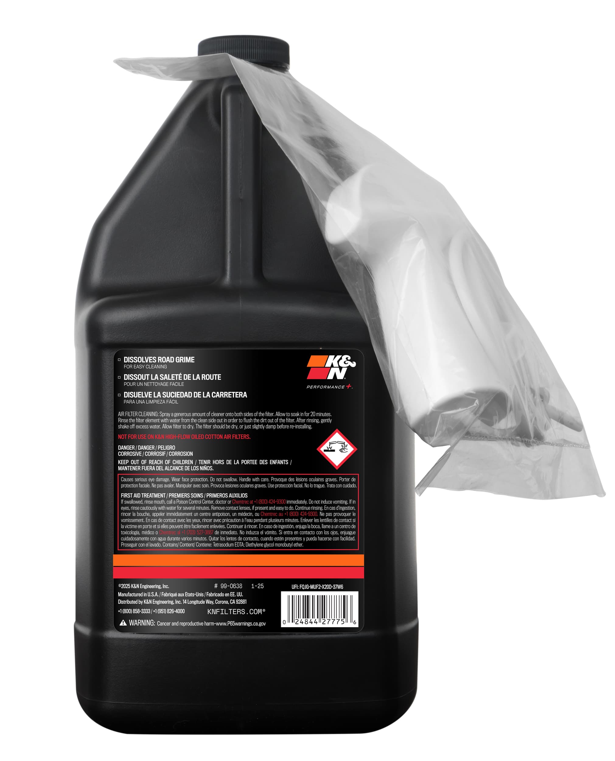 K&N Heavy Duty Filter Cleaner, DryFlow 1 gal, 128 oz 99-0638