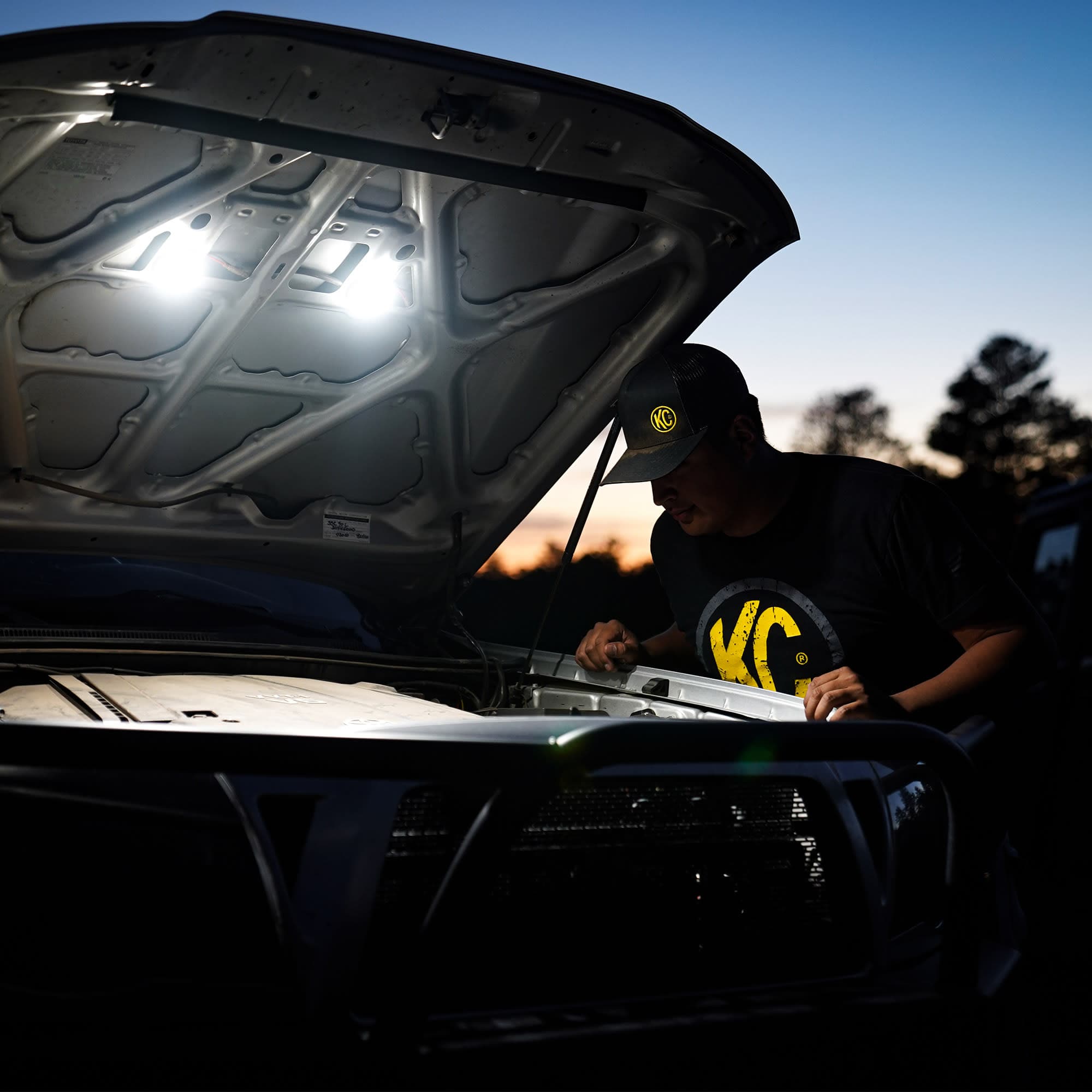 KC HiLiTES KC Cyclone V2 LED Under Hood 2-Light System Universal 355