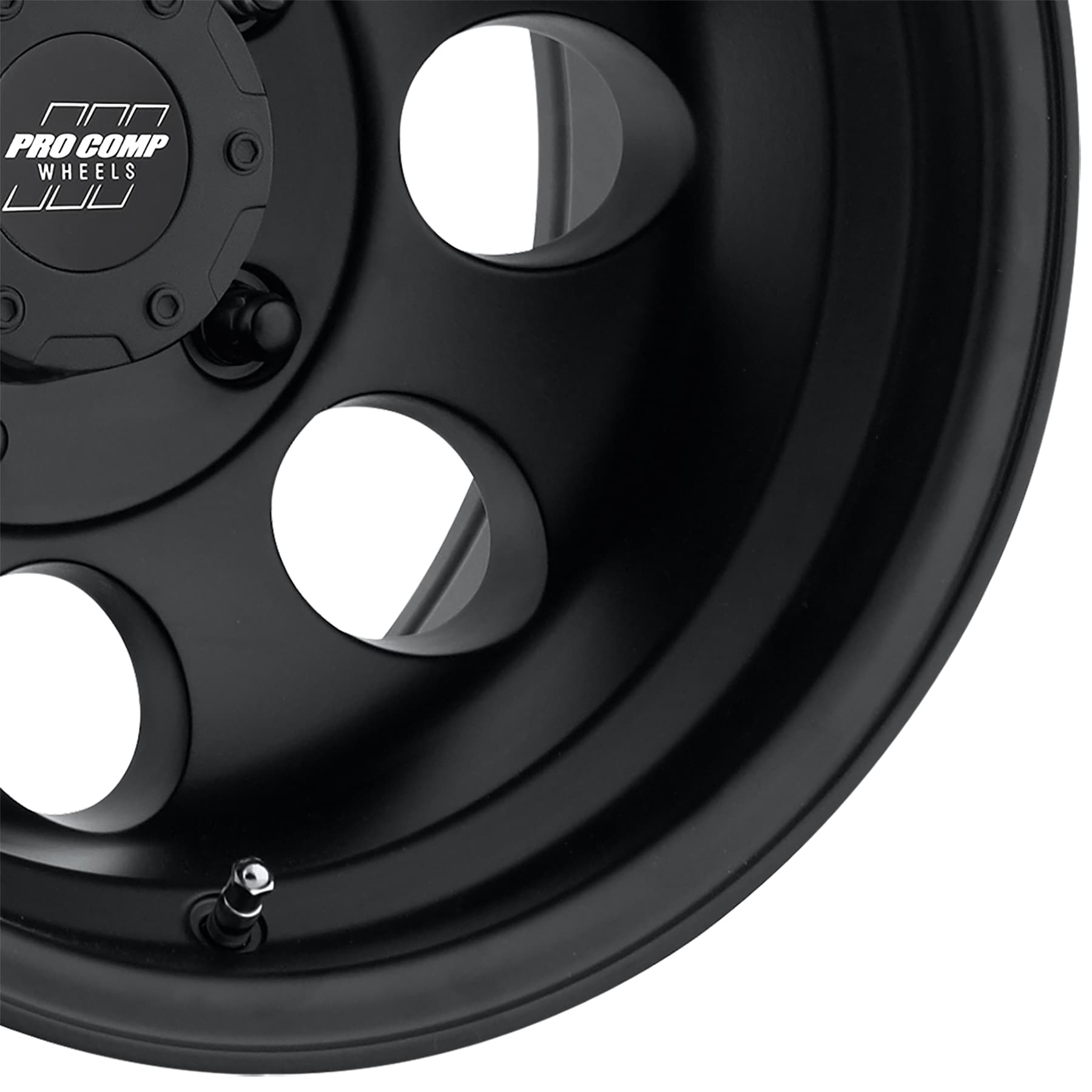 Pro Comp Vintage Matte Black 16x8 5x5 4BS Offset -12mm Cap P/N 8327041 7069-6873
