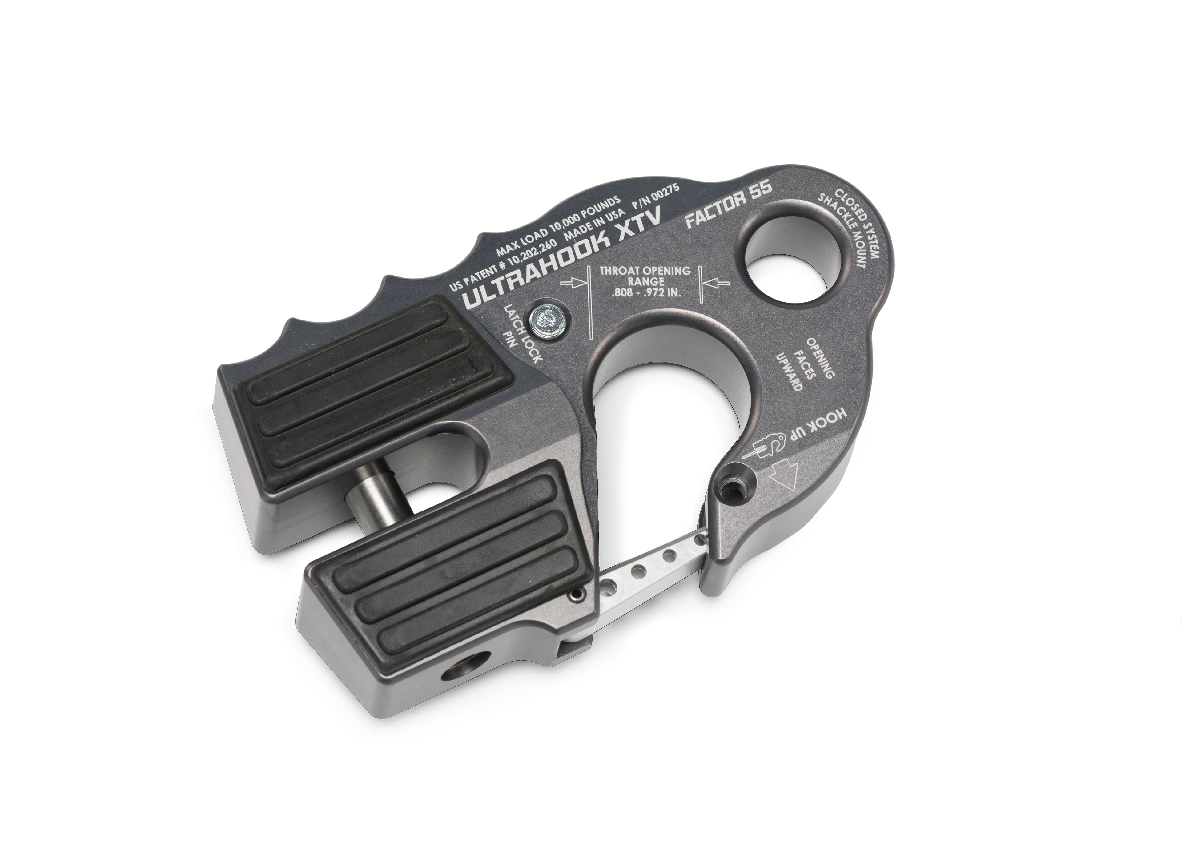 Factor 55 ULTRAHOOK XTV WINCH HOOK WITH SHACKLE MOUNT -- GRAY 00275-06