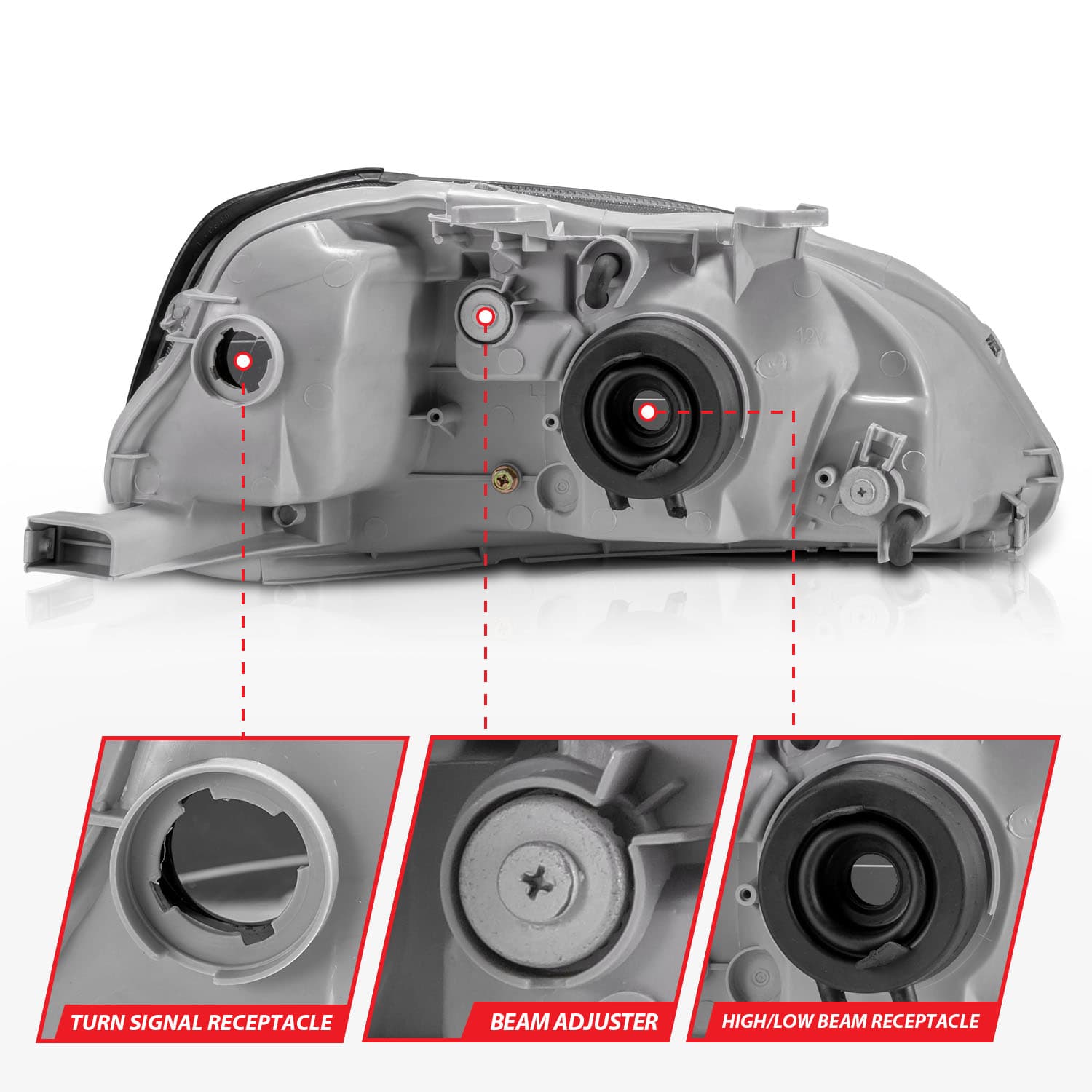 ANZO USA Crystal Headlight Set 121070