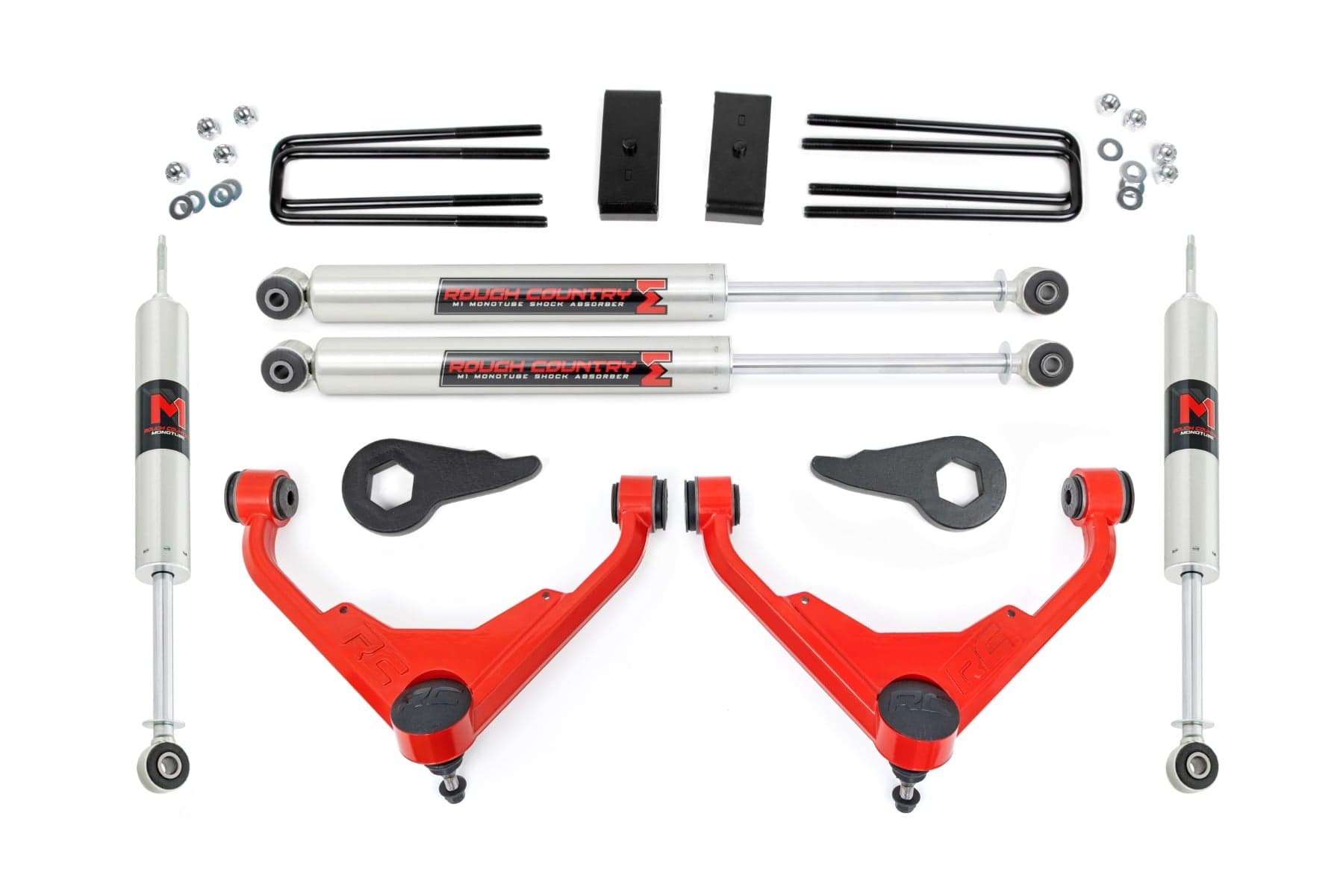3 Inch Lift Kit with M1 Shocks for Chevy/GMC 2500HD (2001-2010) — Red
