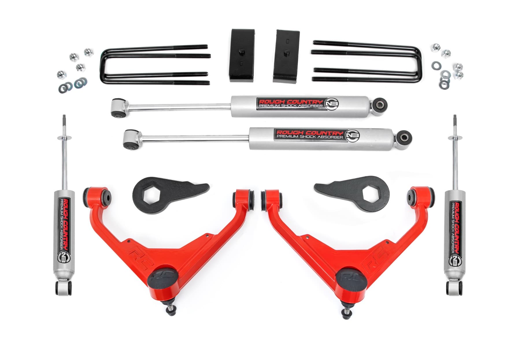 3-Inch Lift Kit with Red Forged Aluminum Upper Control Arms