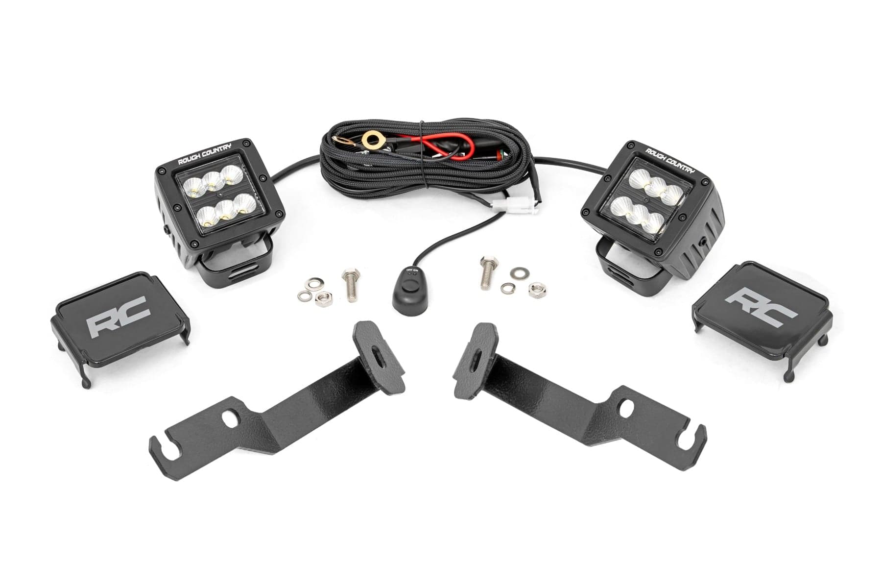 2-Inch Black Series Flood Ditch Light Kit for 2005–2015 Toyota Tacoma