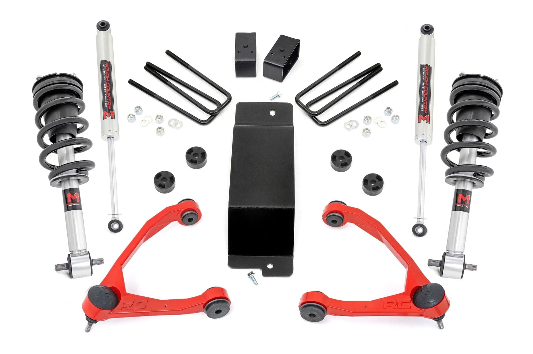 3.5-Inch M1 Lift Kit with Red Control Arms for Sierra 1500 4WD
