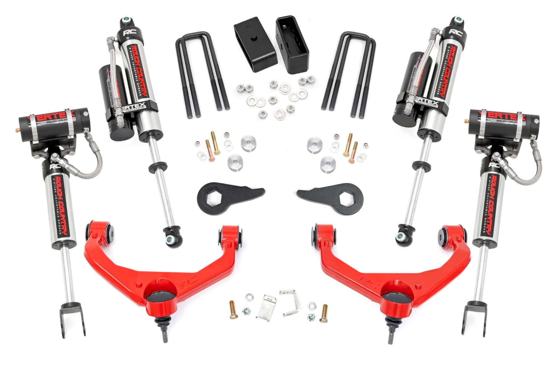 3.5-Inch Lift Kit with Vertex Shocks for Chevy/GMC HD (2011-2019) — Red