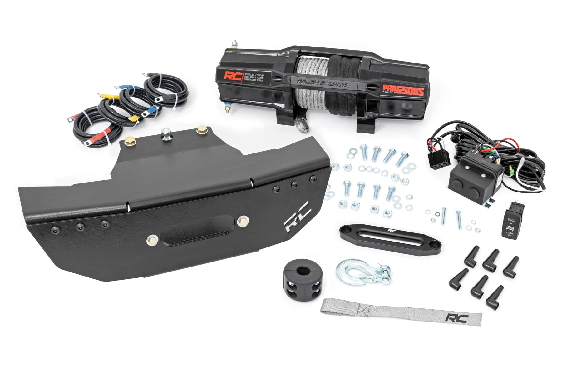 Polaris RZR Turbo S Winch Mount with 6500 lb Winch