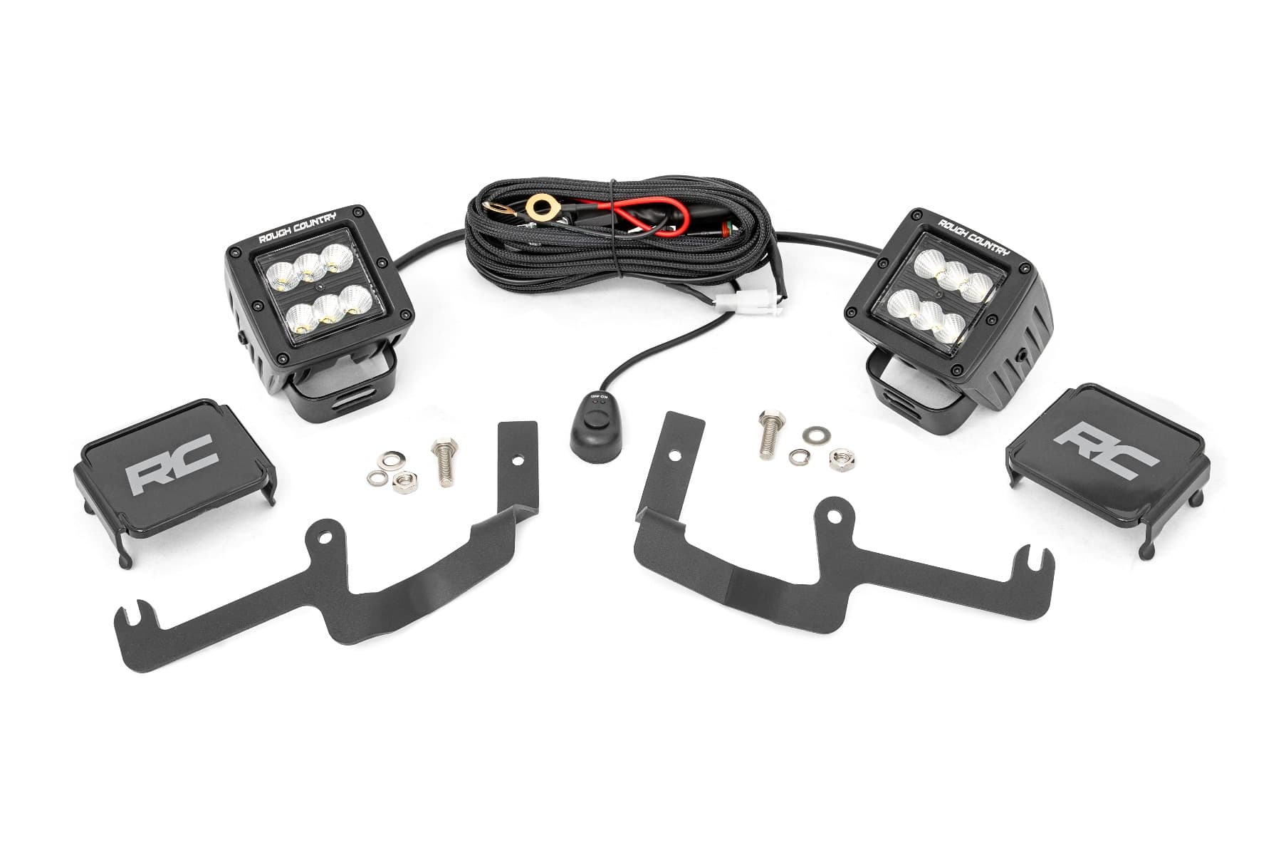 2-Inch Black Series Flood LED Ditch Light Kit for Silverado 1500
