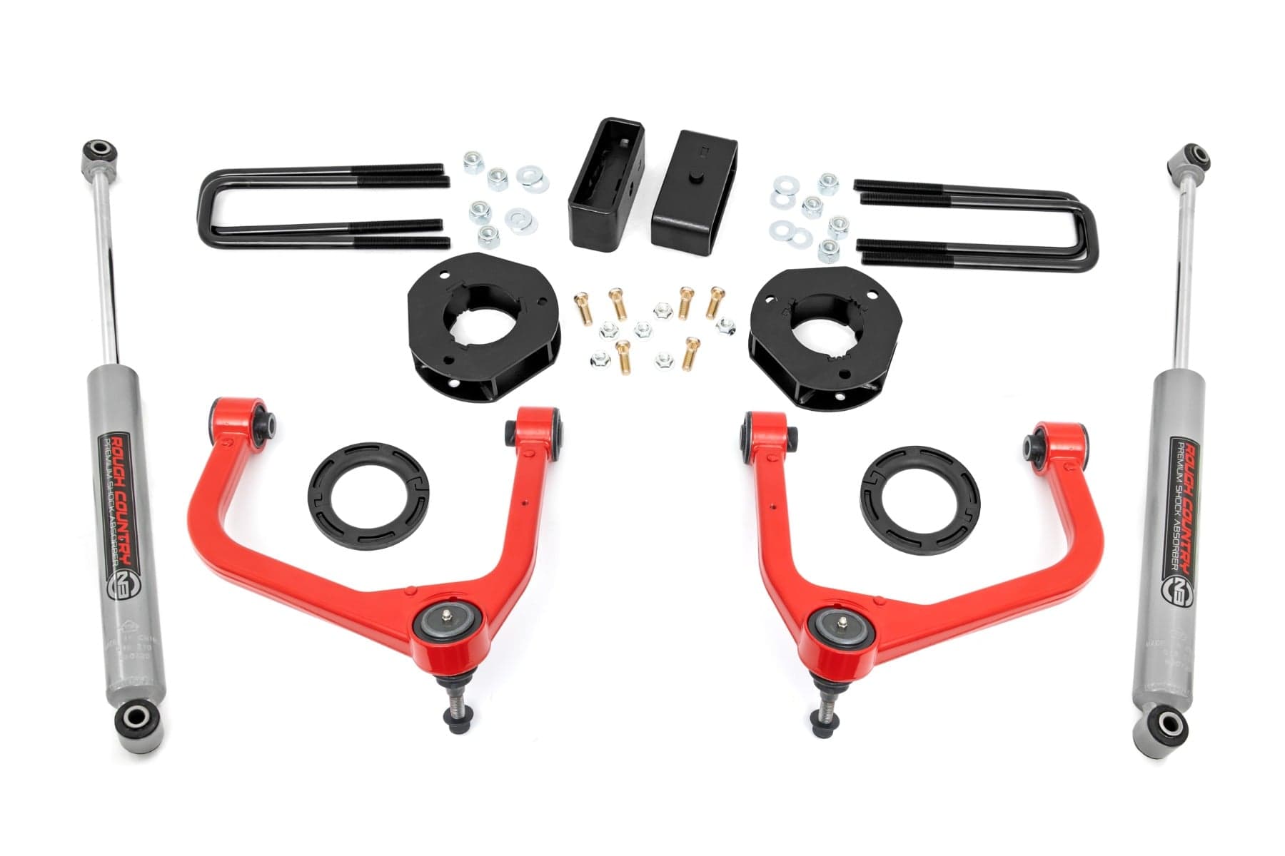 3.5-Inch Lift Kit with Red Control Arms for GMC Sierra 1500