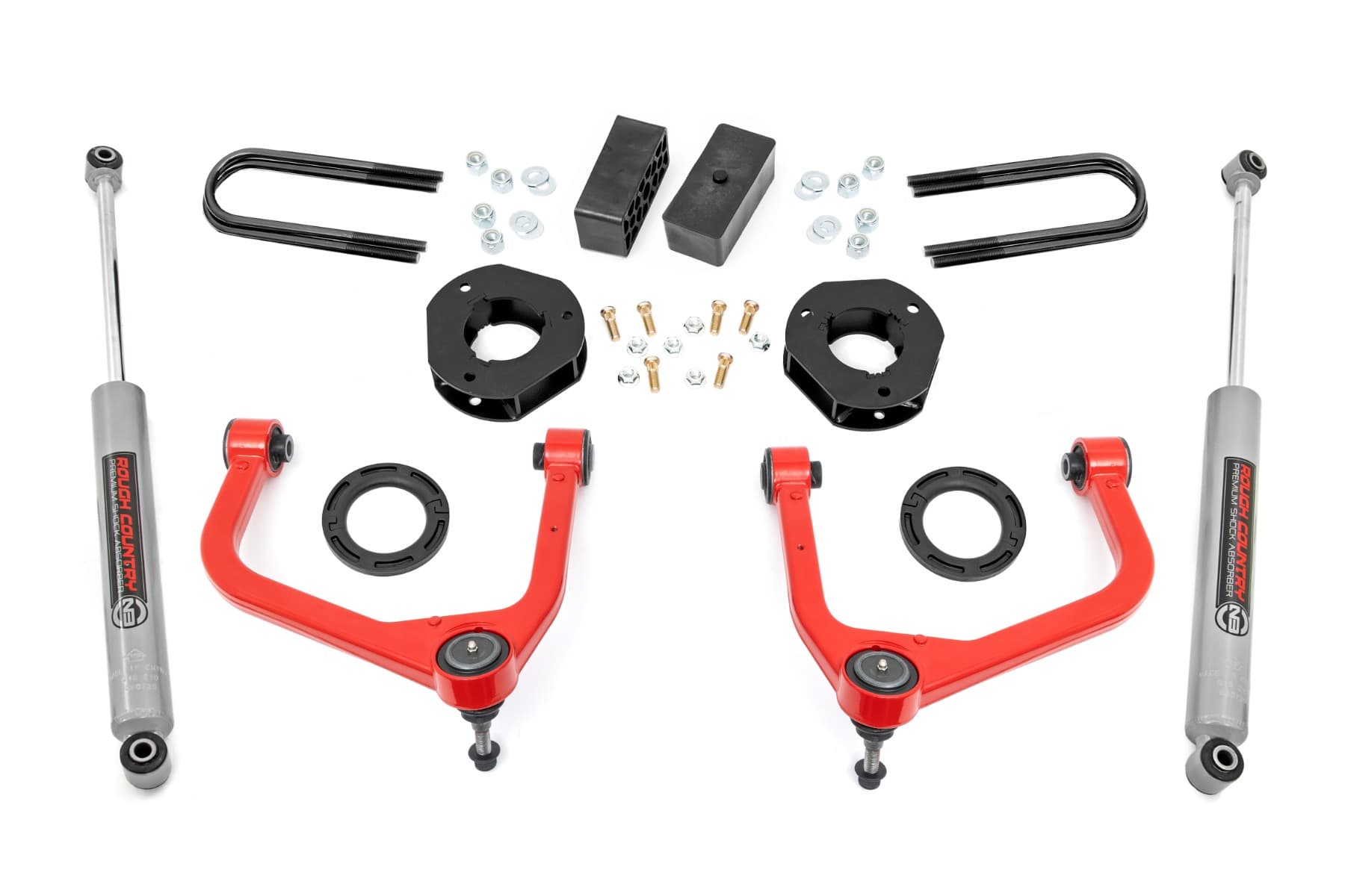 3.5-Inch Lift Kit with N3 Shocks and Red Arms for Sierra 1500