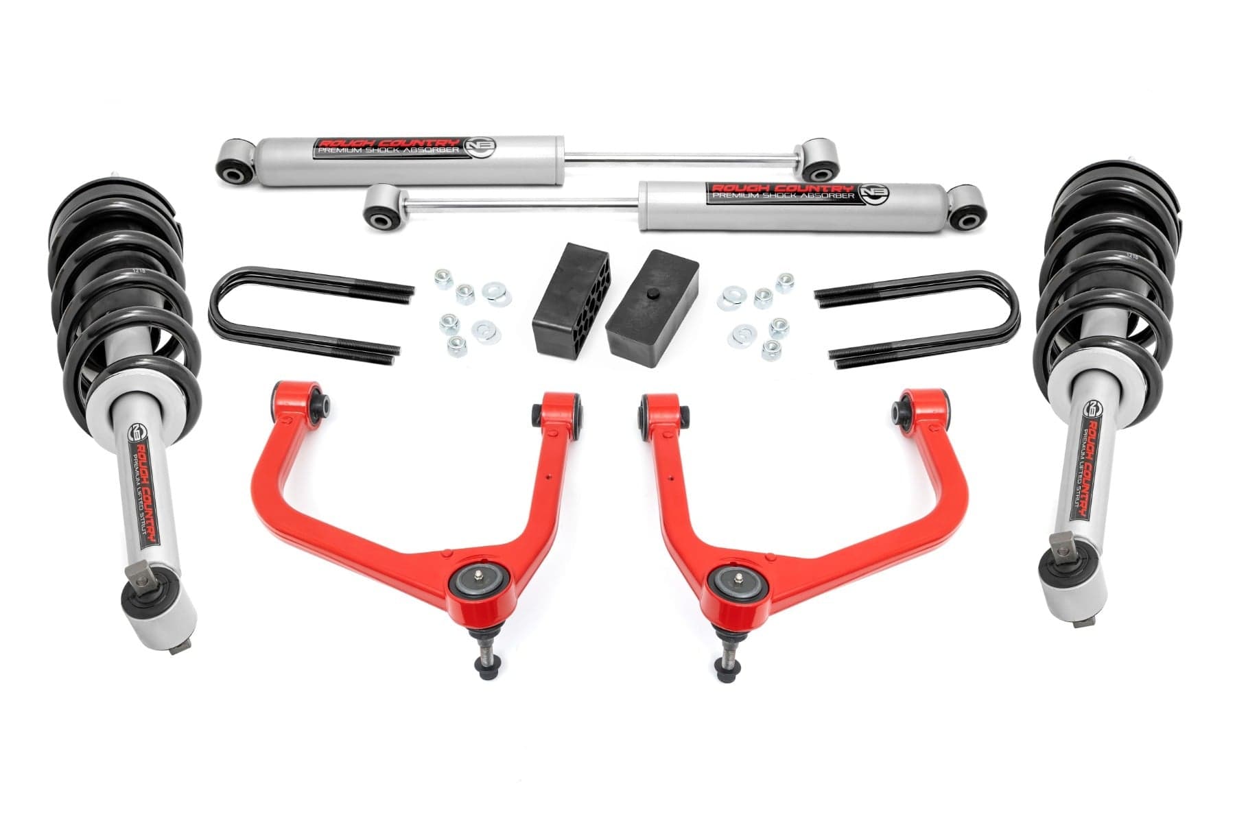 3.5-Inch N3 Strut and Shock Lift Kit, Red Arms, Sierra 1500