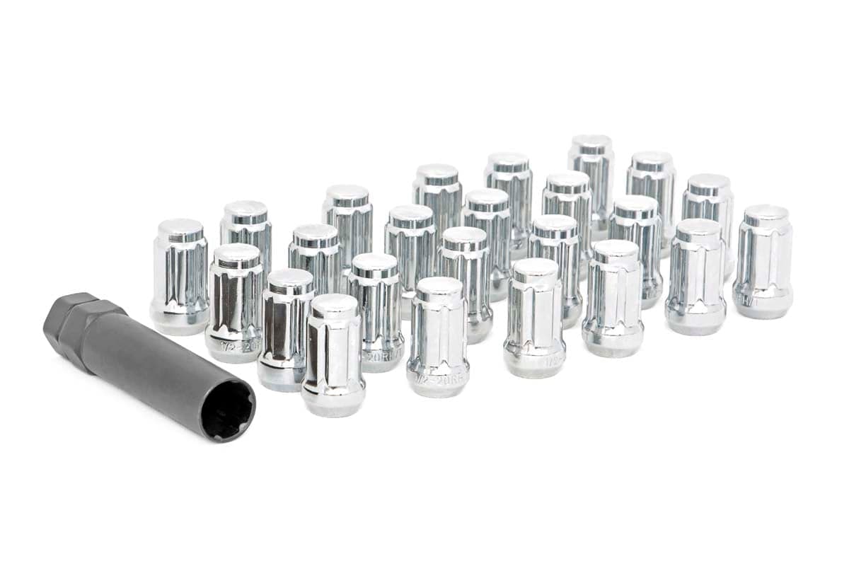 Bulge Acorn Lug Nut Set, 1/2x20 Thread, with Socket Key