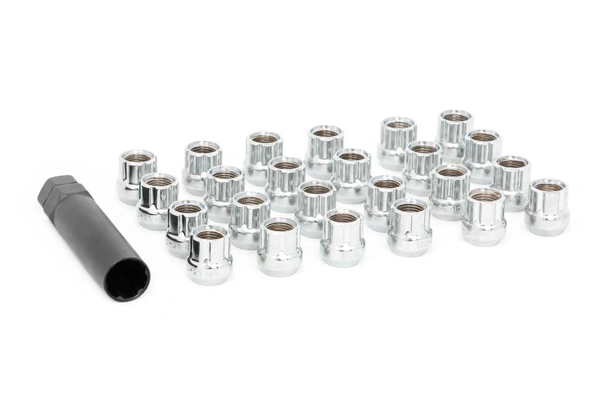 Bulge Acorn Lug Nut Set, 1/2 x 20 Thread with Socket Key