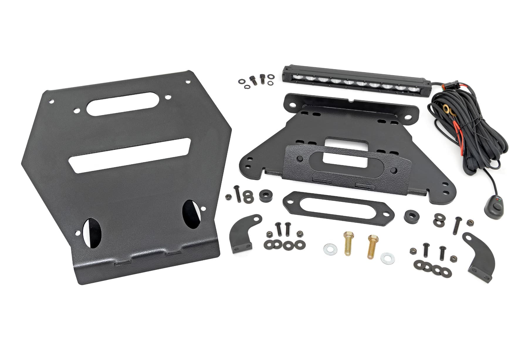 Winch Mount with 10-Inch Black Series LED Light Bar for RZR Pro R