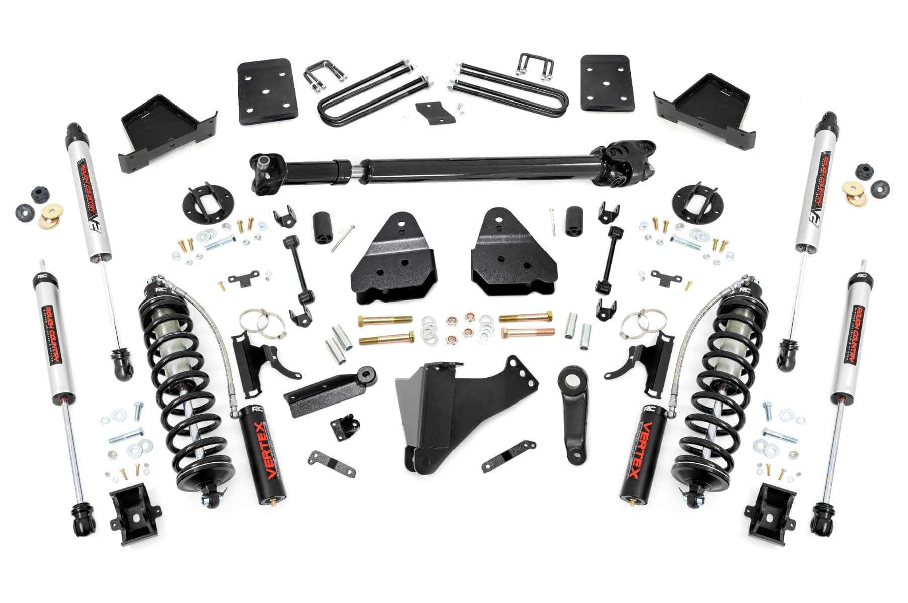 4.5-Inch Lift Kit with Vertex Coilovers for Ford Super Duty 4WD with Front CV Drive Shaft