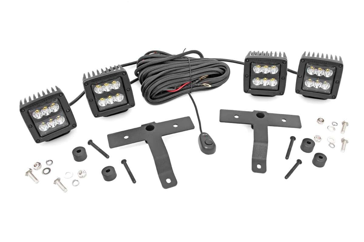 Rough Country pod & cube light for Jeep Wrangler (2018–2026)