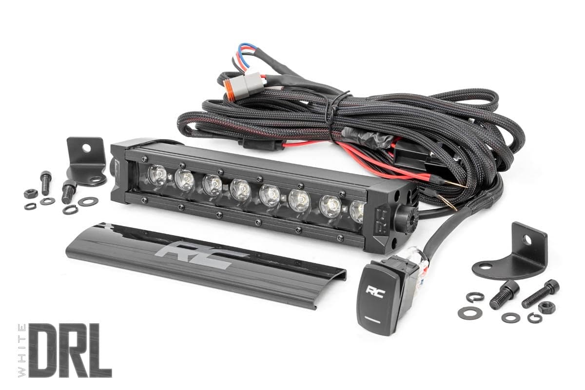 8-Inch Black Series LED Light Bar with Daytime Running LEDs — Part 70718BLDRL