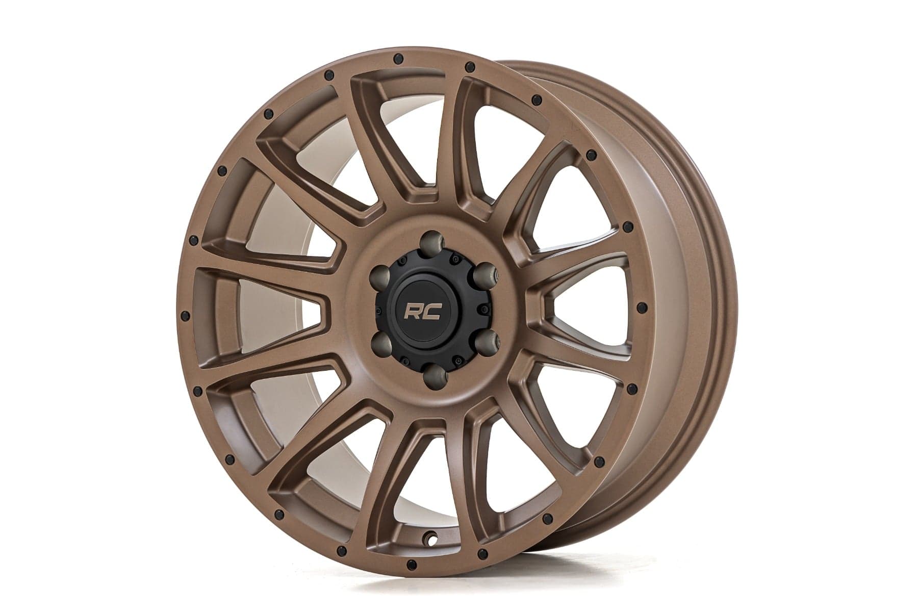 90 Series 12-Spoke Wheel — Bronze with Black Accent Bolts — Part 90181214