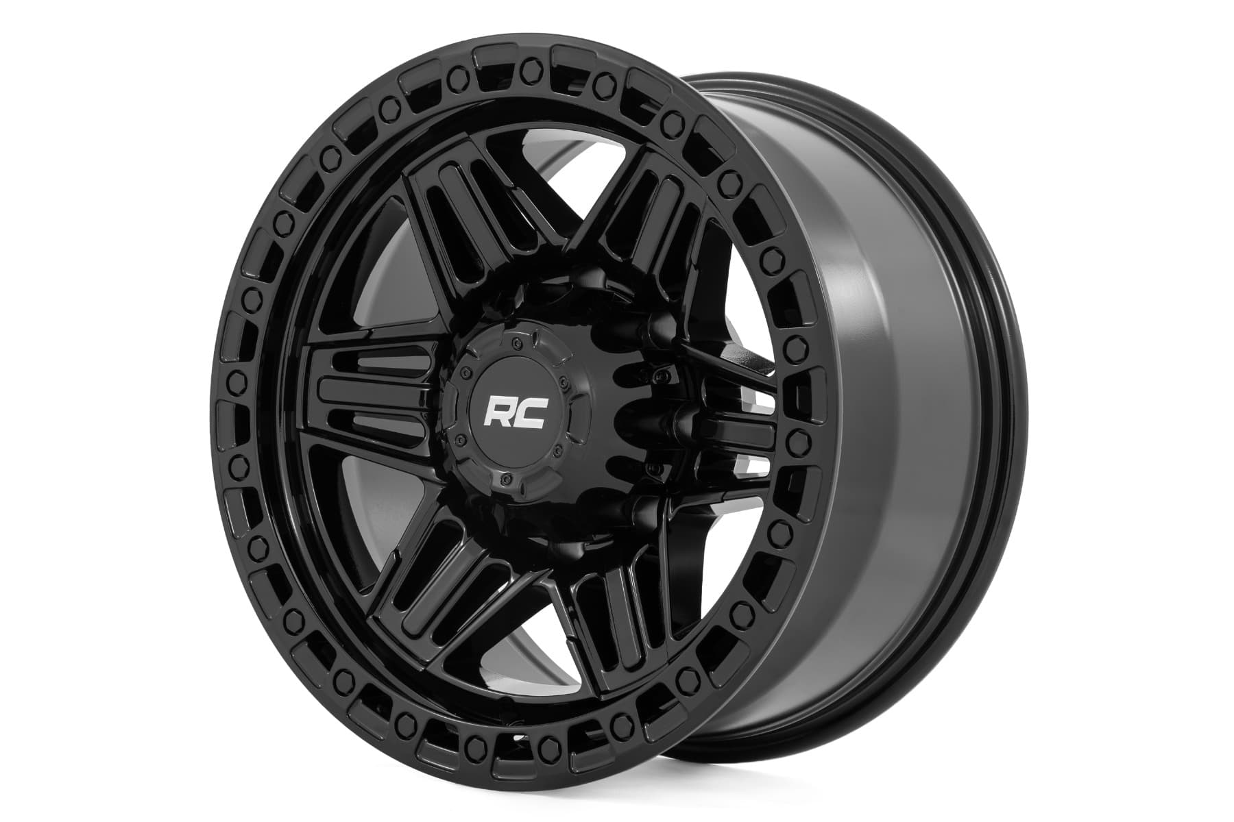 76 Series Simulated Beadlock Wheel 17x9 5x4.5 +0mm Gloss Black