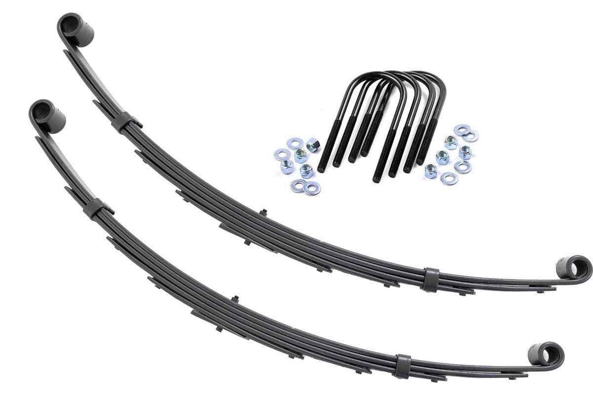 6-Inch Front Leaf Springs, Pair, with Bushing and Install Kit