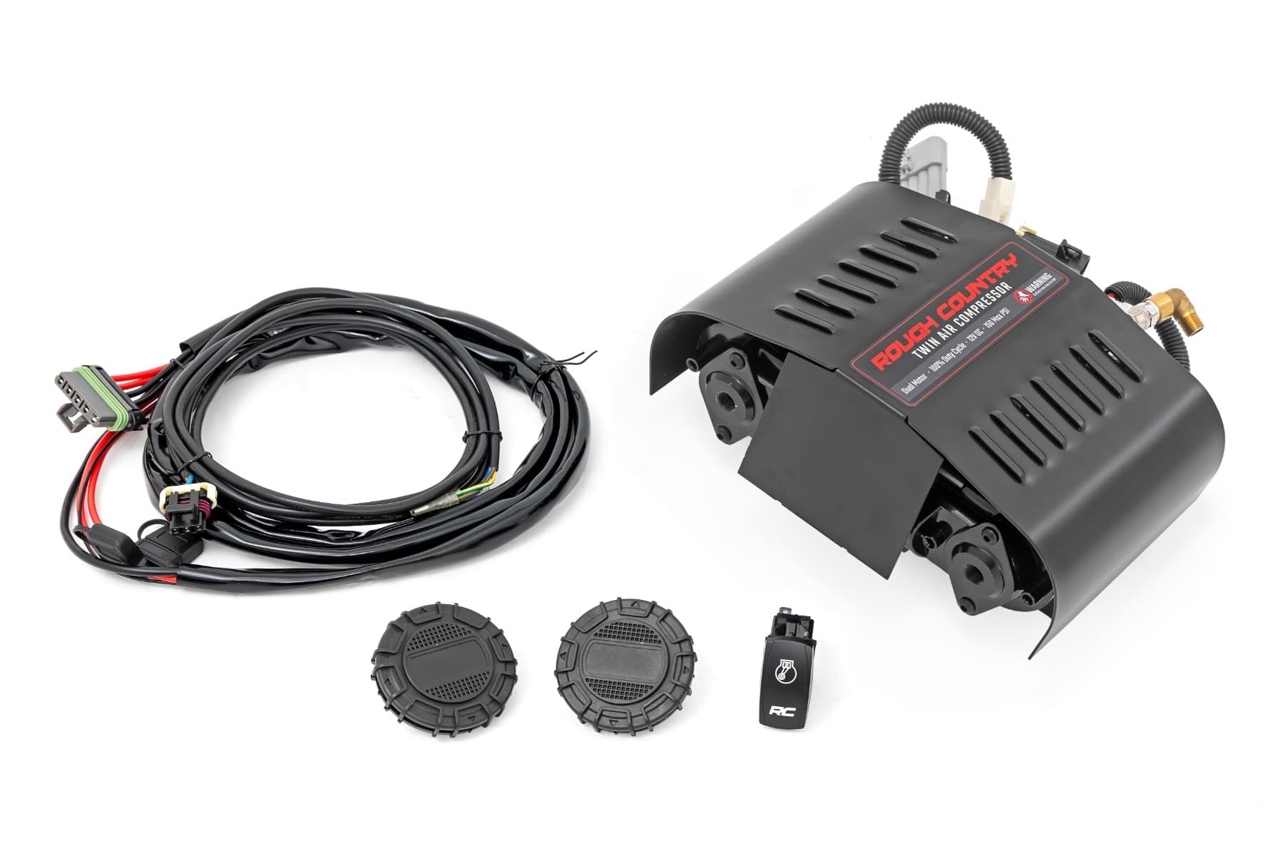 Twin Motor Air Compressor Kit — 12V, 100% Duty Cycle